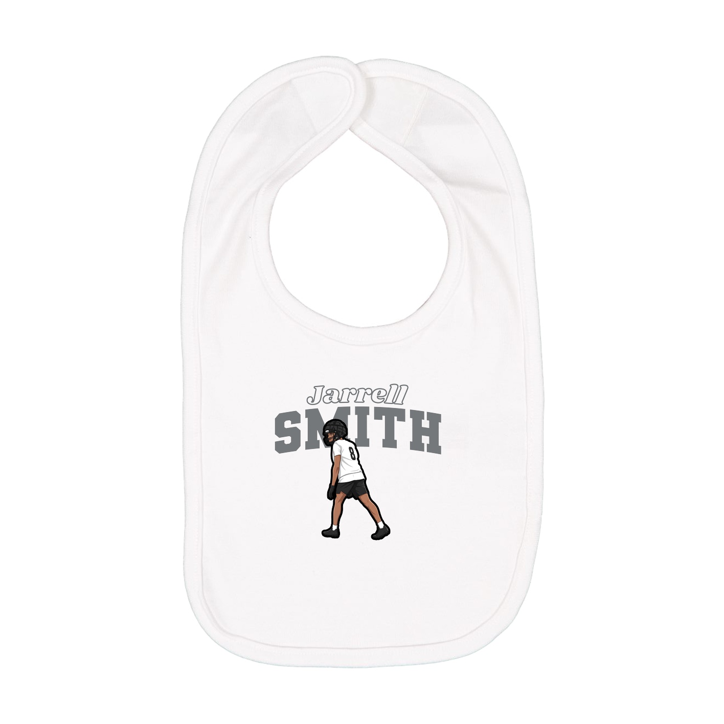 Infant Bib — Name Arch in White