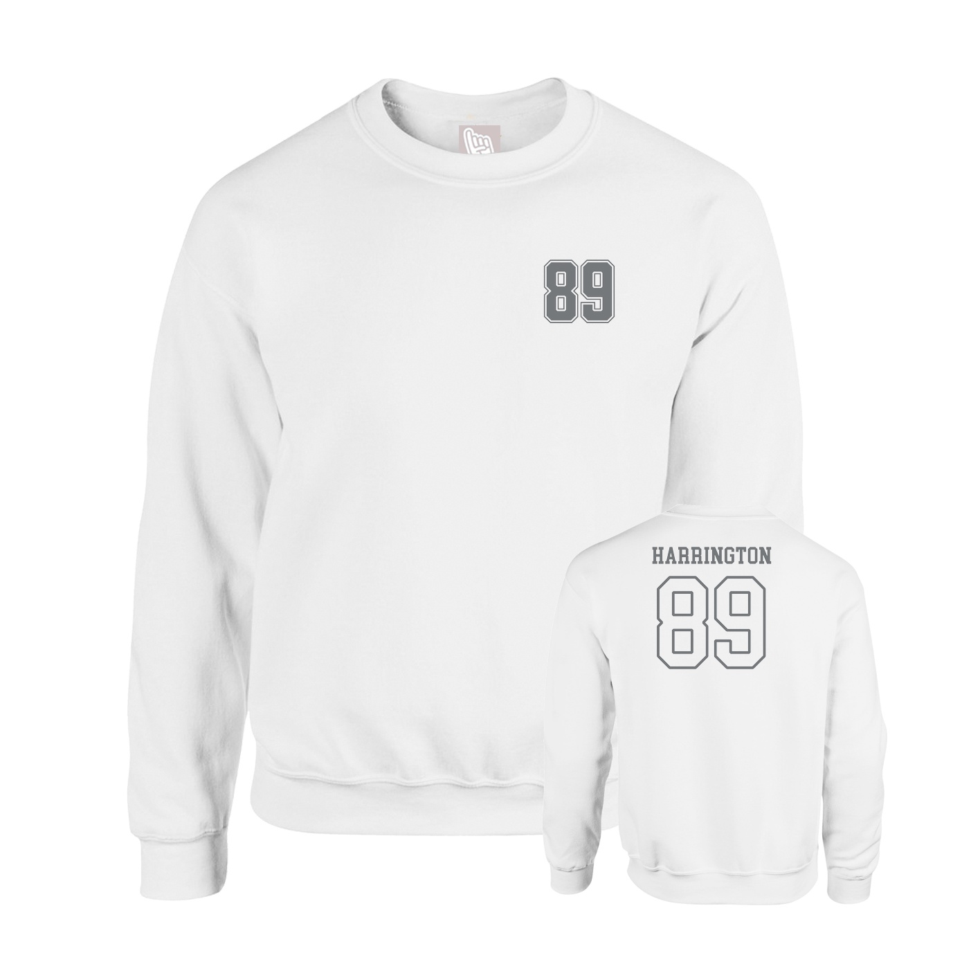 Fleece Crew — Chest Back in White
