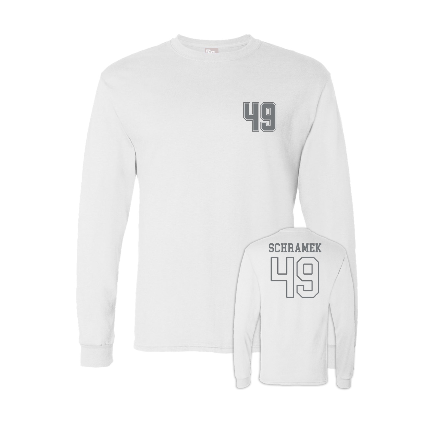 Long Sleeve Tee — Chest Back in White