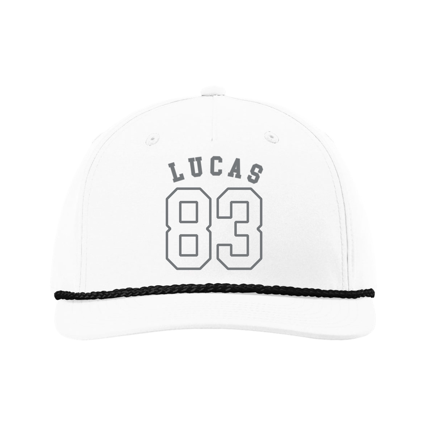 Five-Panel Classic Rope Cap — Shirsey Arch in White