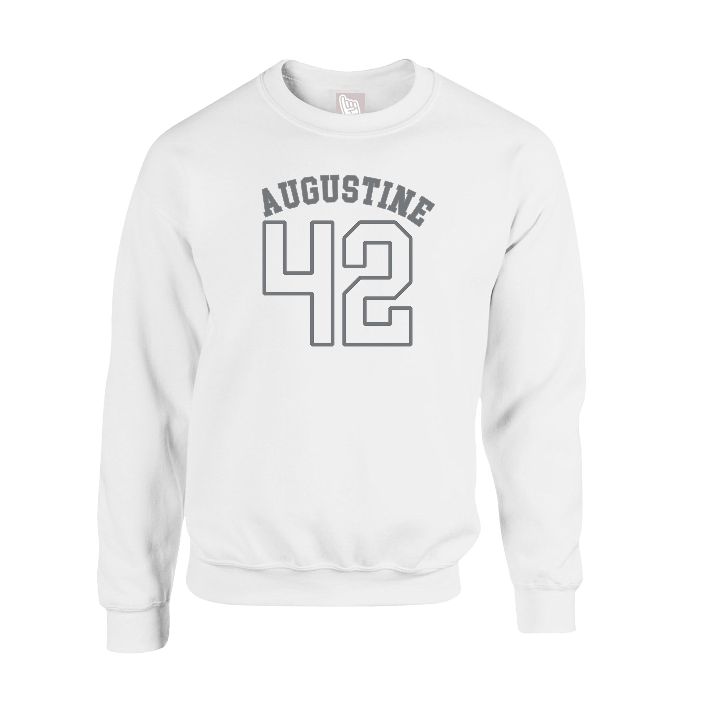 Fleece Crew — Shirsey Arch in White
