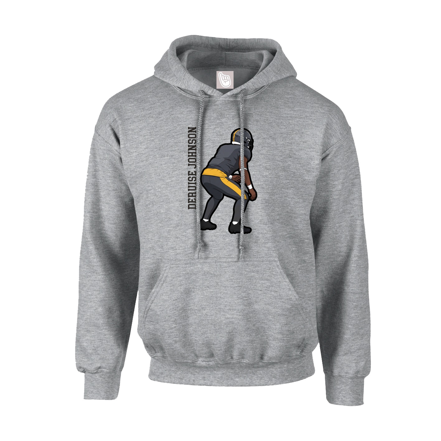 Youth Hoodie — Name Vertical in Grey