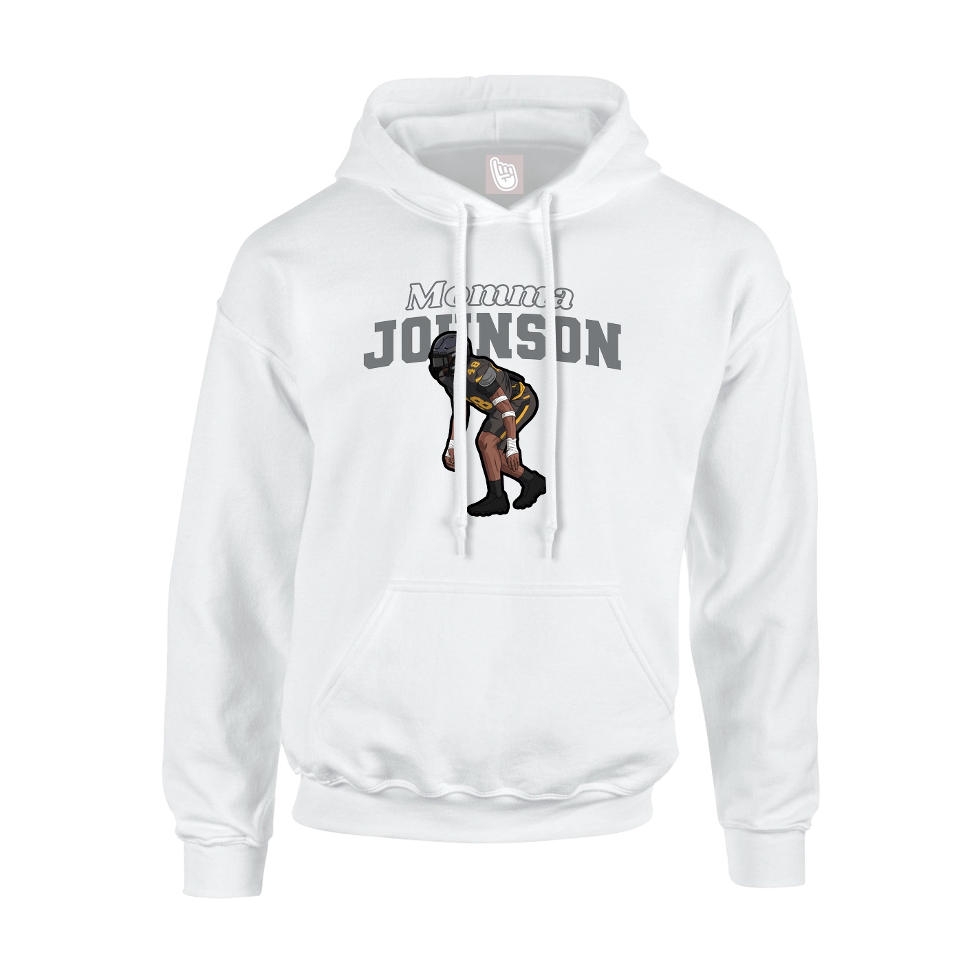 Youth Hoodie — Mothers Day Block in White