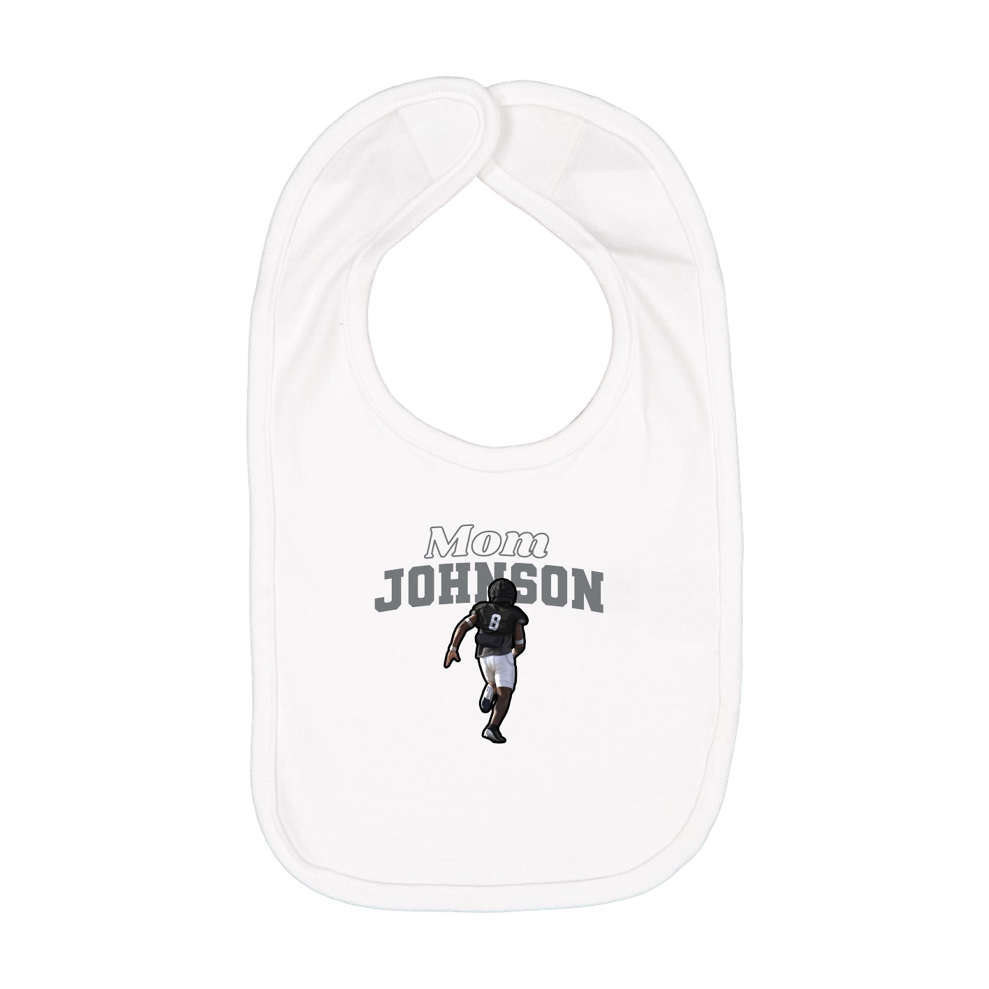 Infant Bib — Mothers Day Block in White
