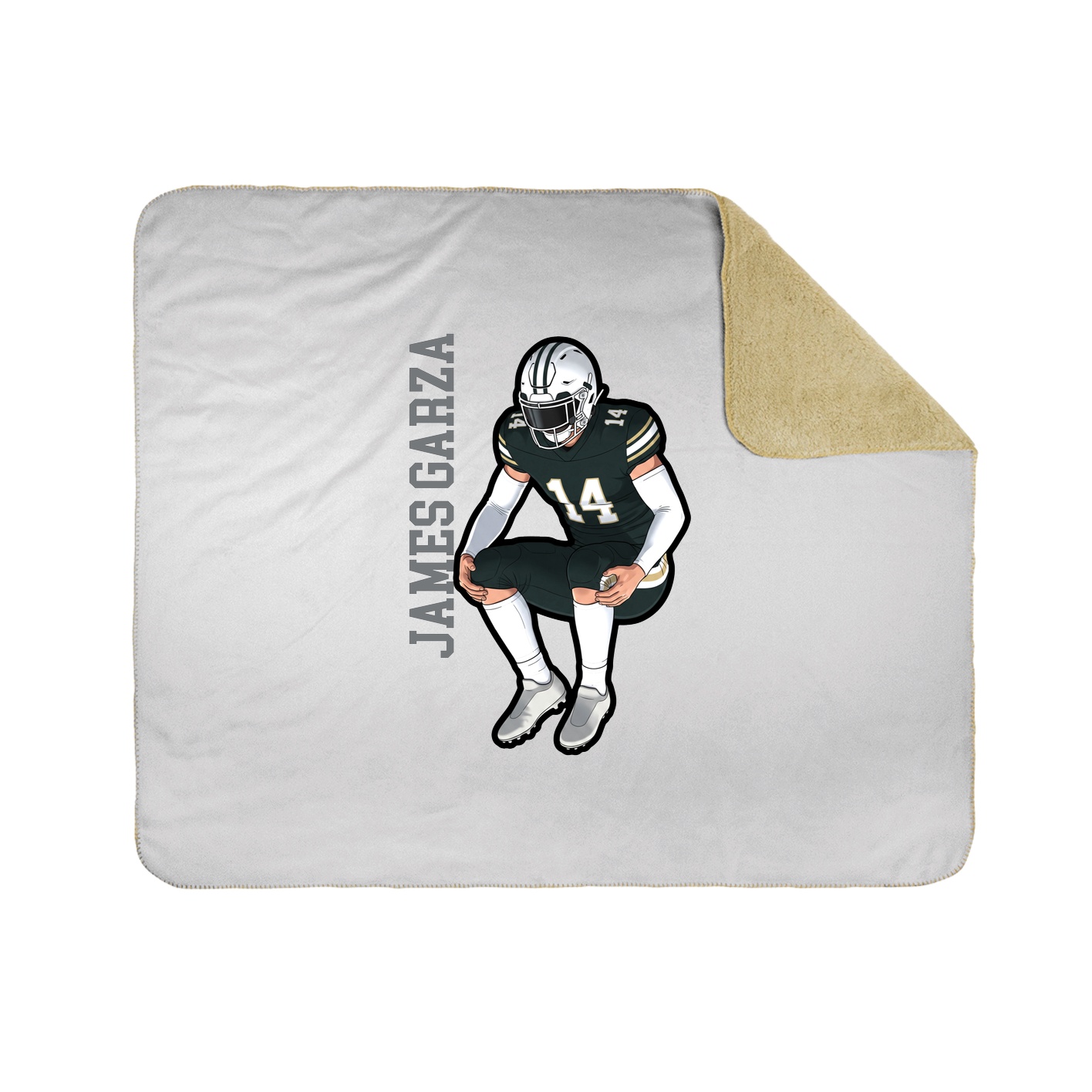 Throw Blanket — Name Vertical in White