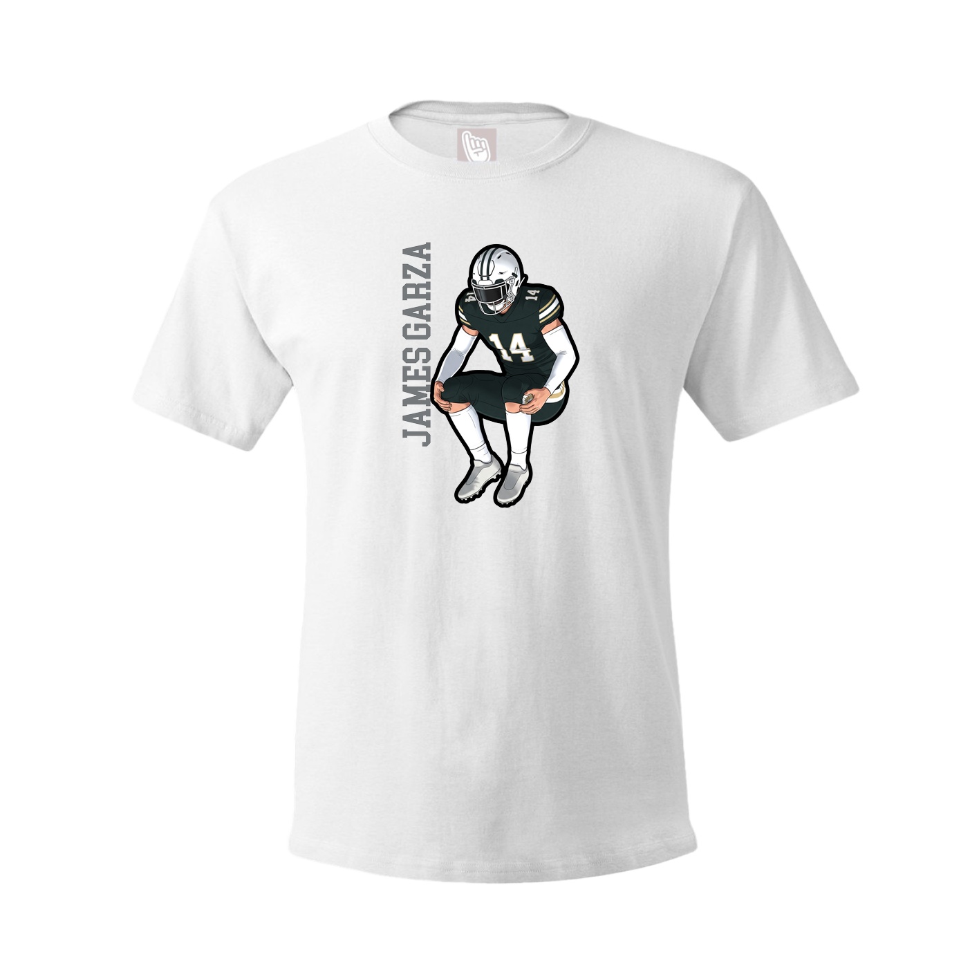 Youth Tee — Name Vertical in White