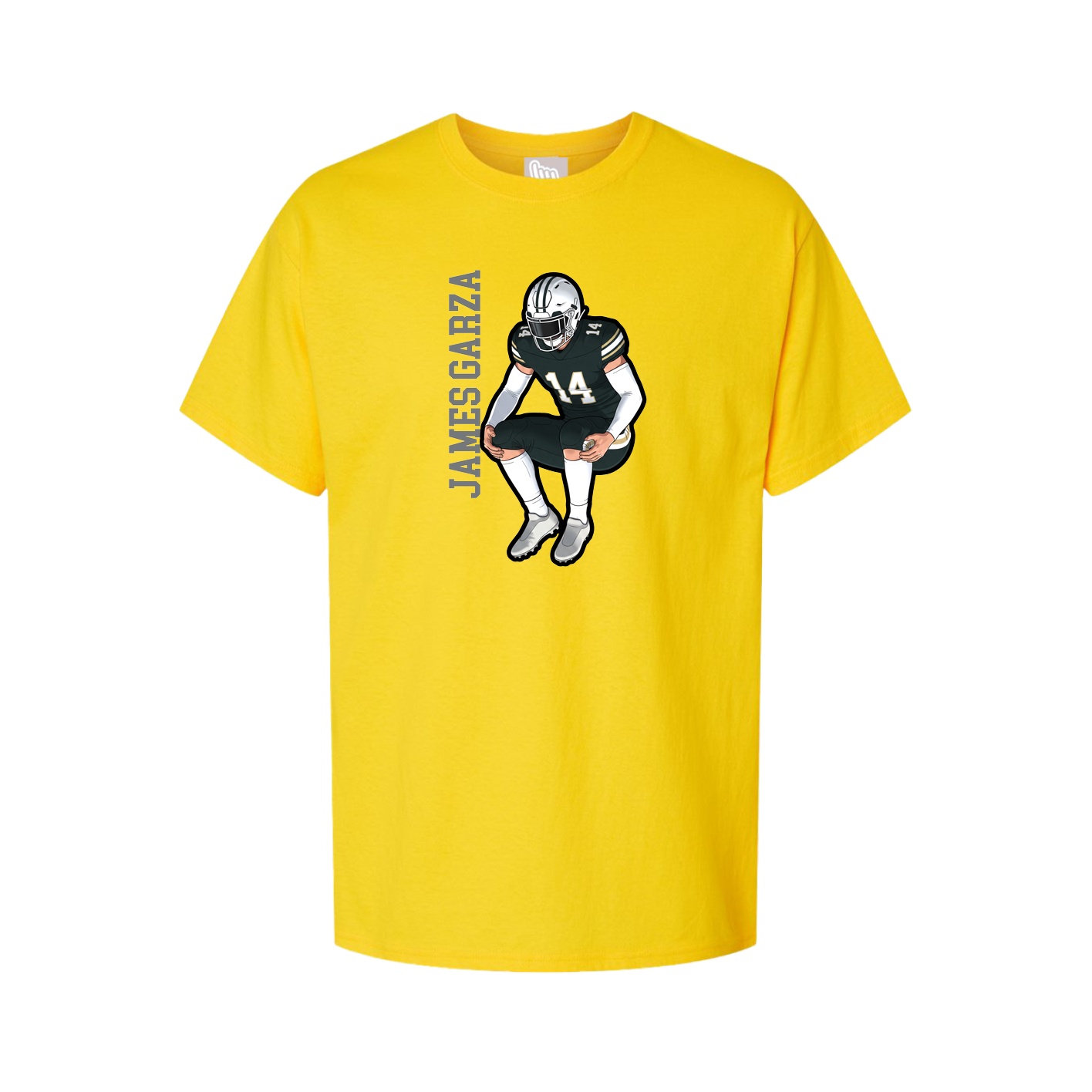 Youth Tee — Name Vertical in Gold