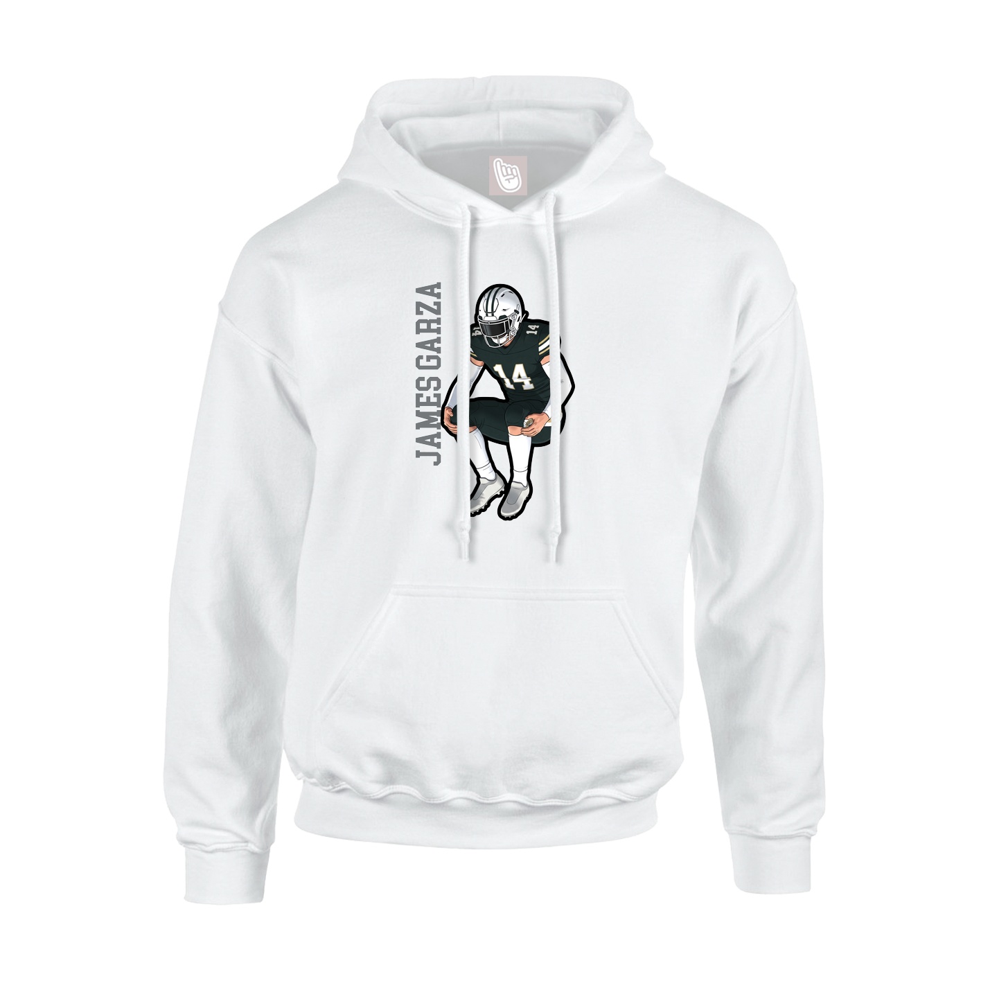 Hoodie — Name Vertical in White