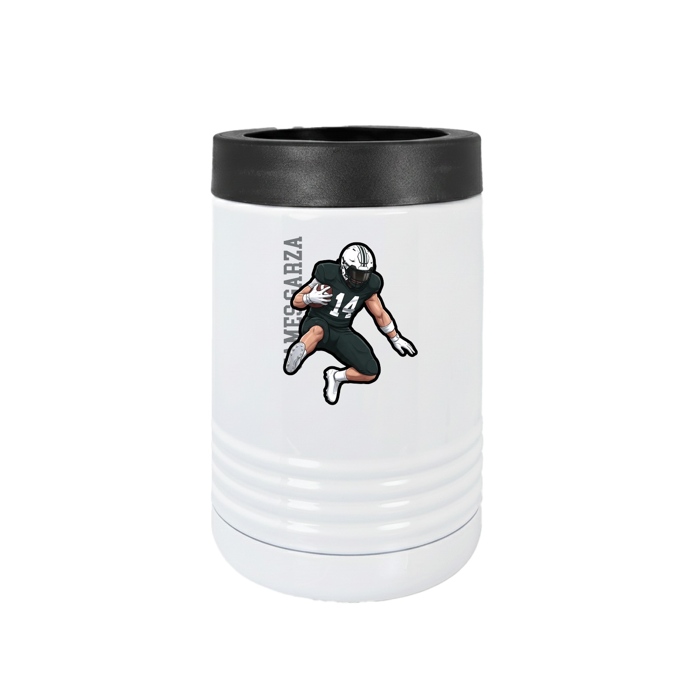 Beverage Holder — Name Vertical in White