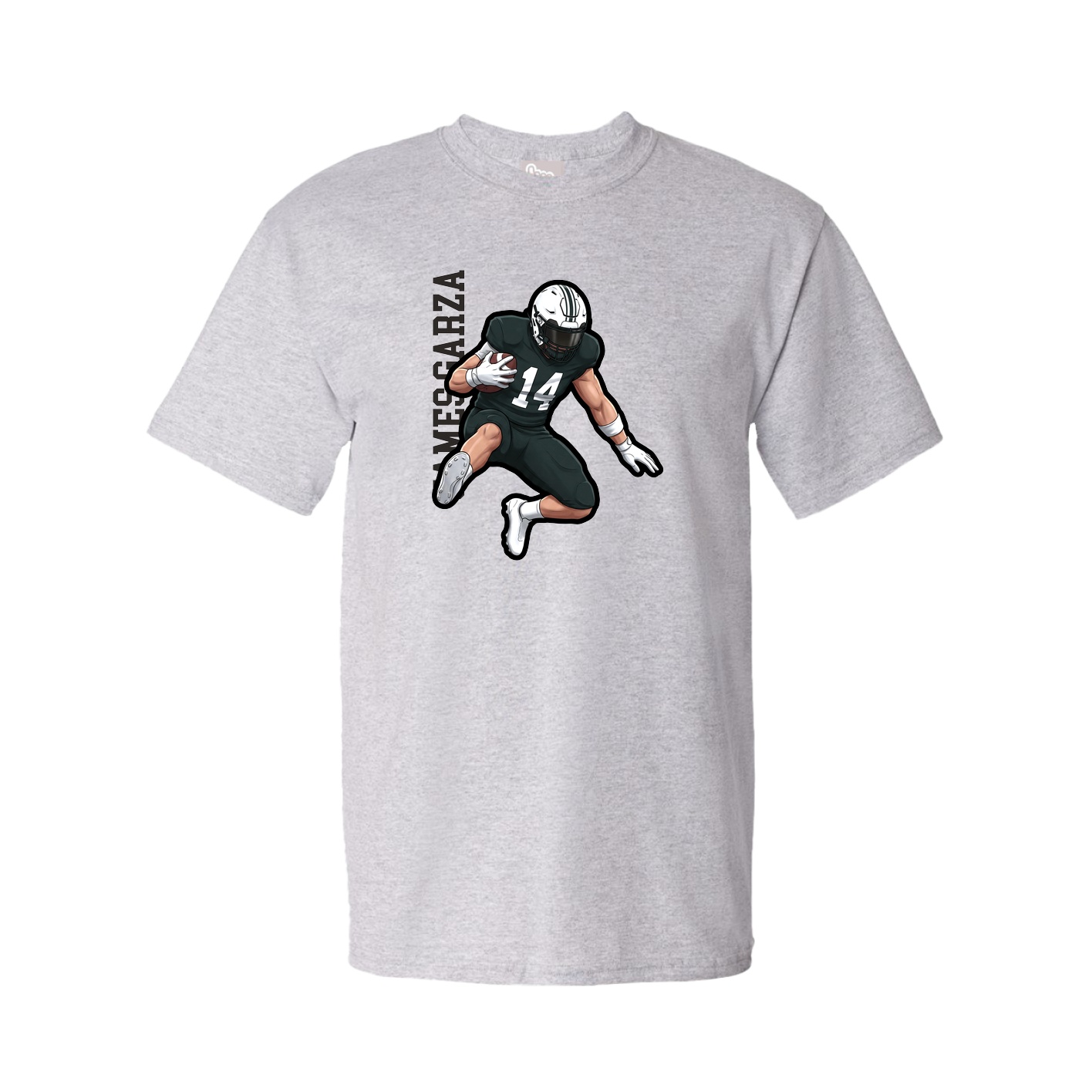 Tee — Name Vertical in Grey