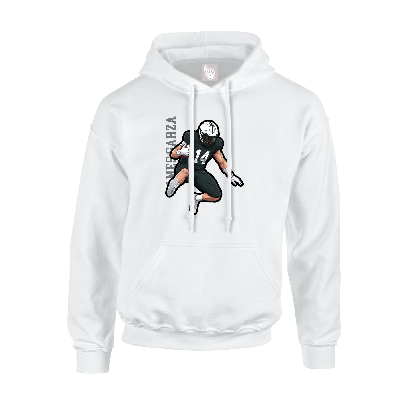 Hoodie — Name Vertical in White