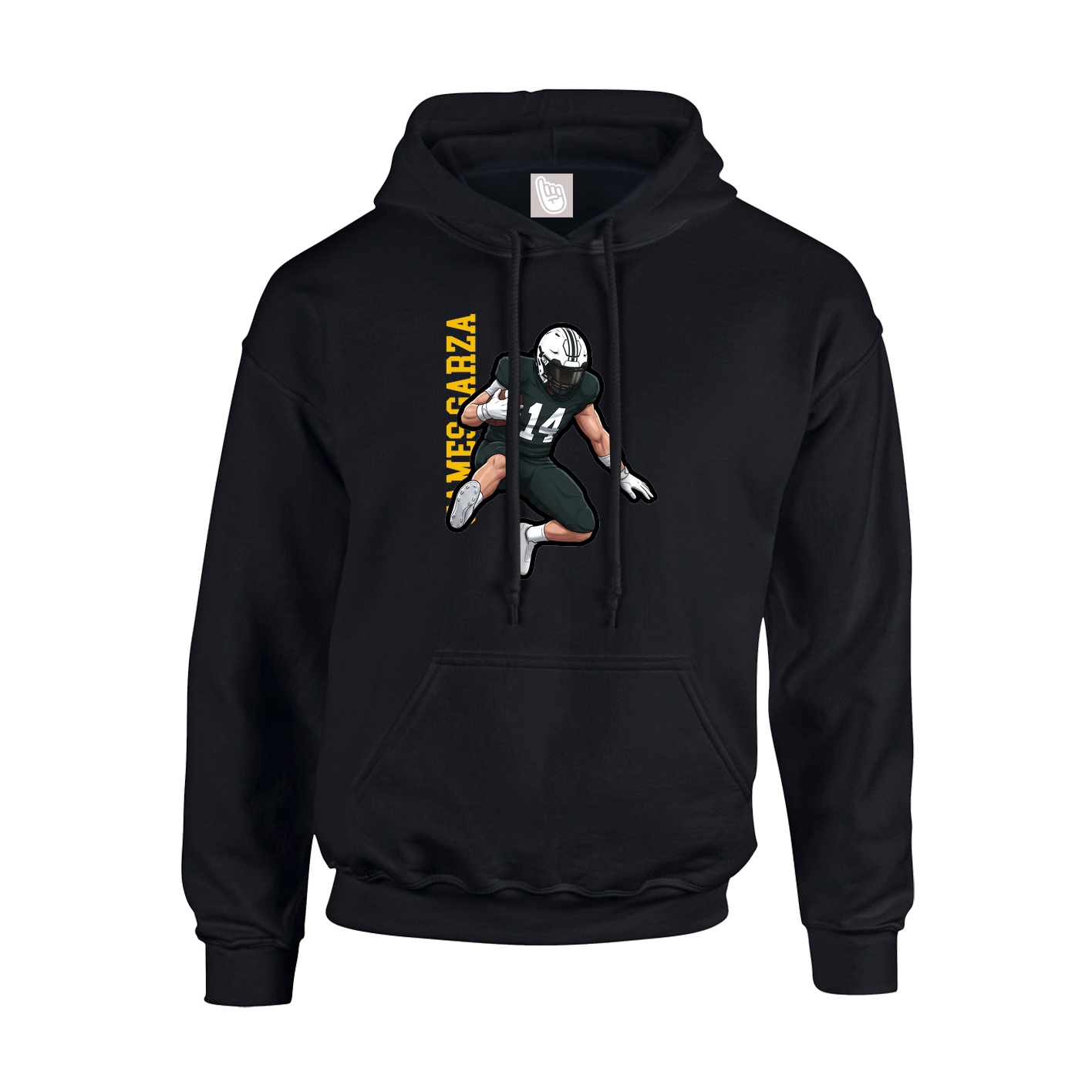 Youth Hoodie — Name Vertical in Black