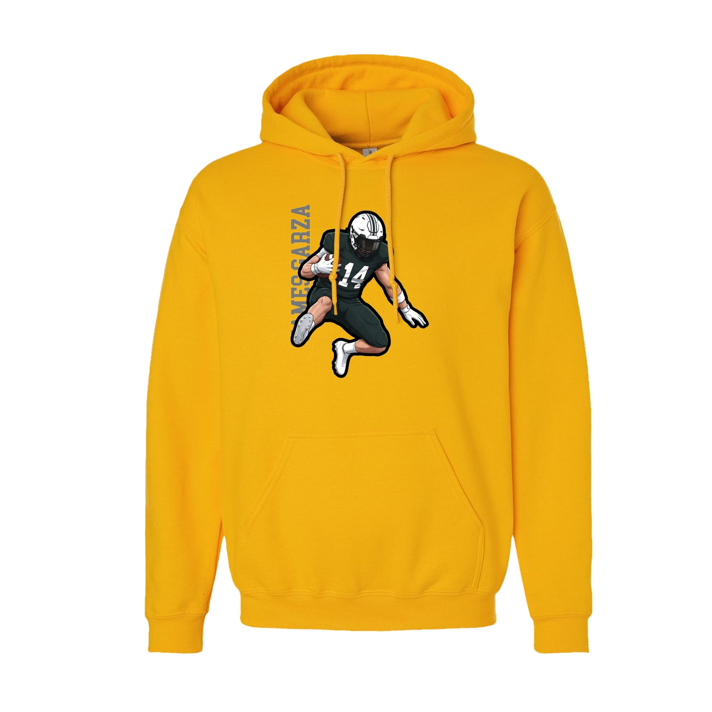 Youth Hoodie — Name Vertical in Gold