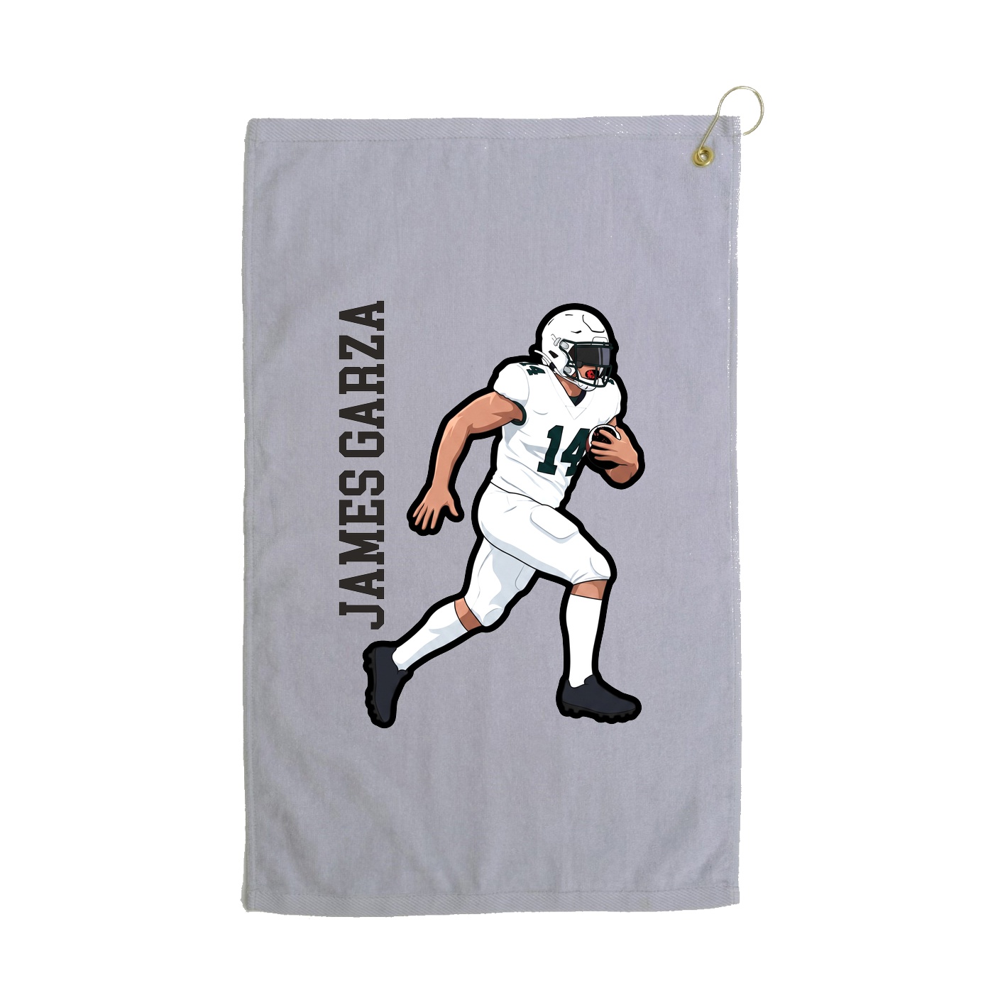 Golf Towel — Name Vertical in Grey