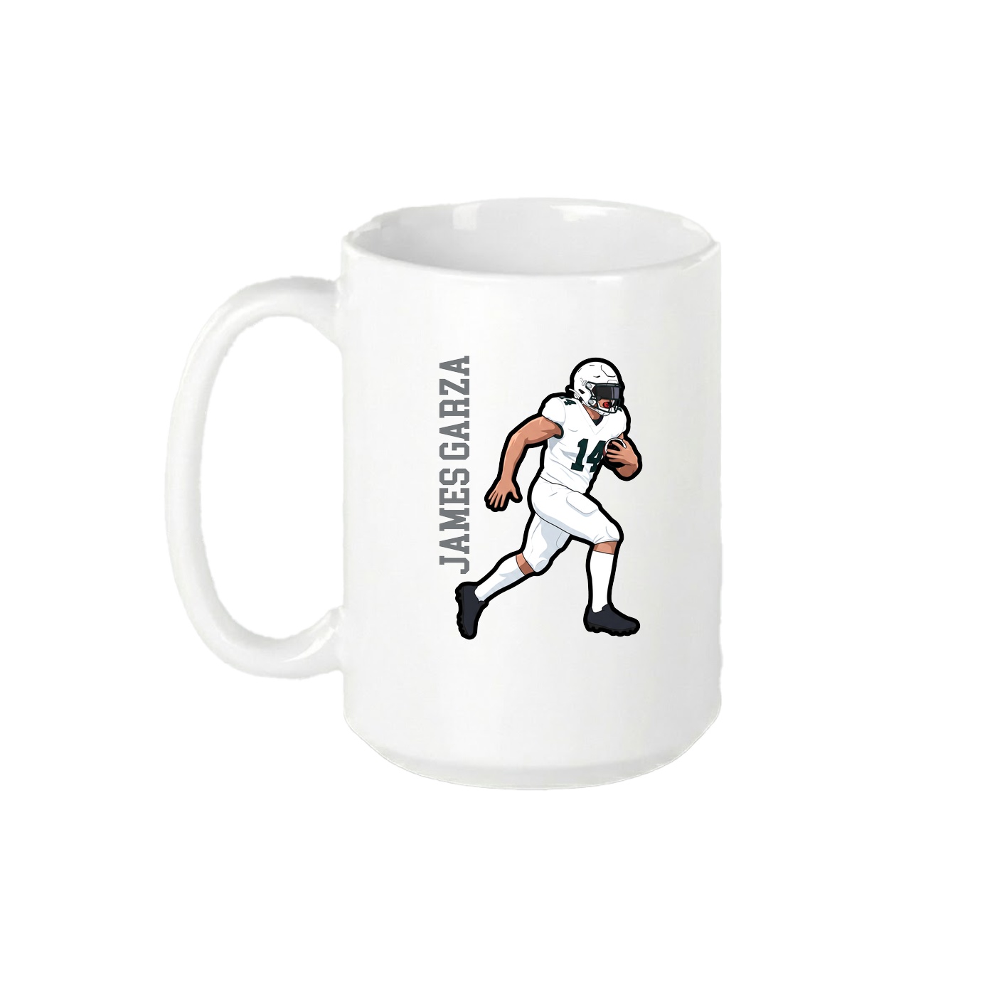 15oz Coffee Mug — Name Vertical in White