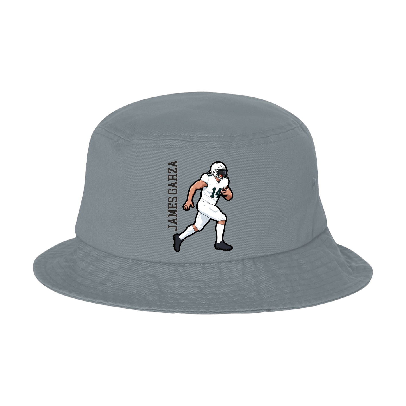 Bucket Cap — Name Vertical in Grey