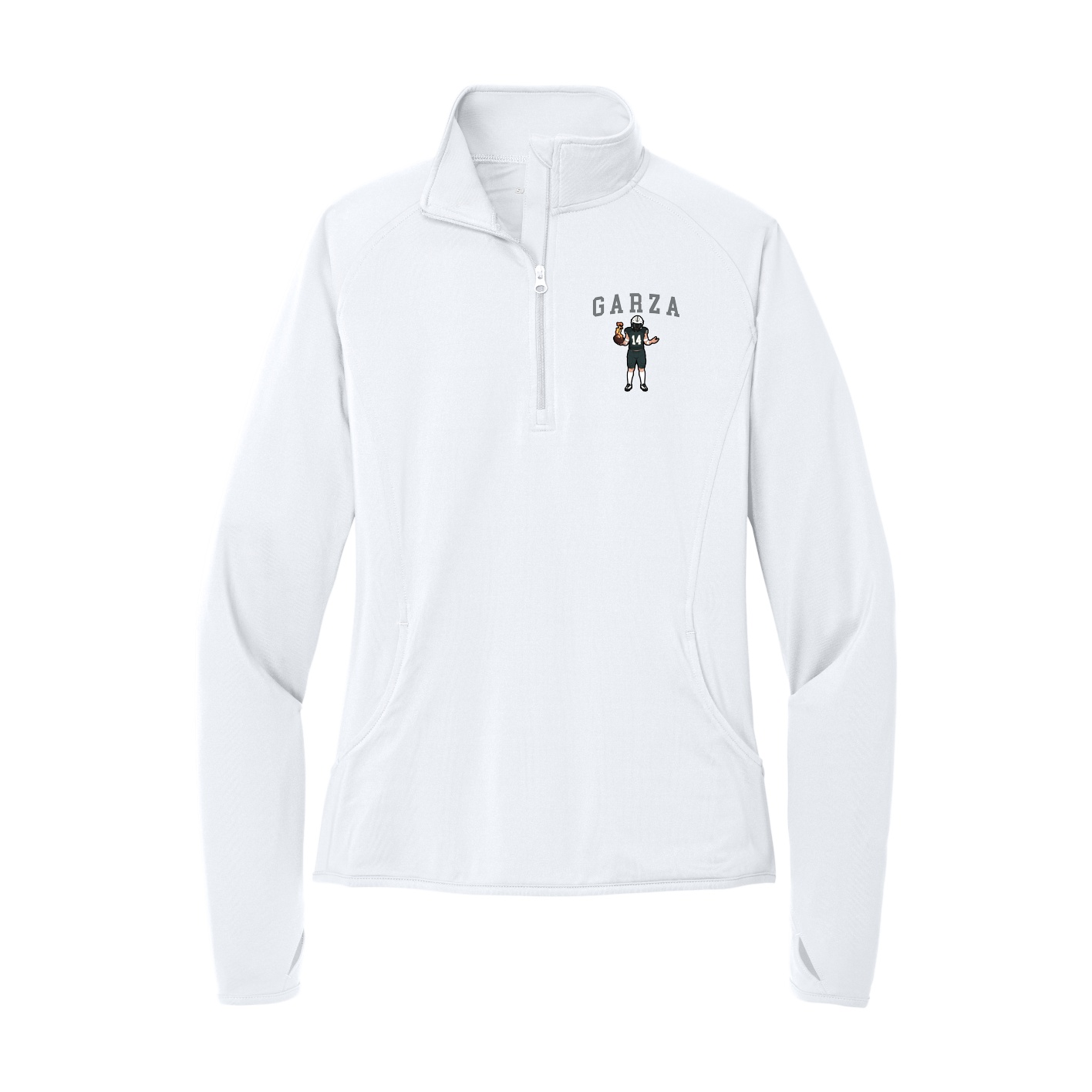 Women's Q-Zip Pullover — Shirsey in White
