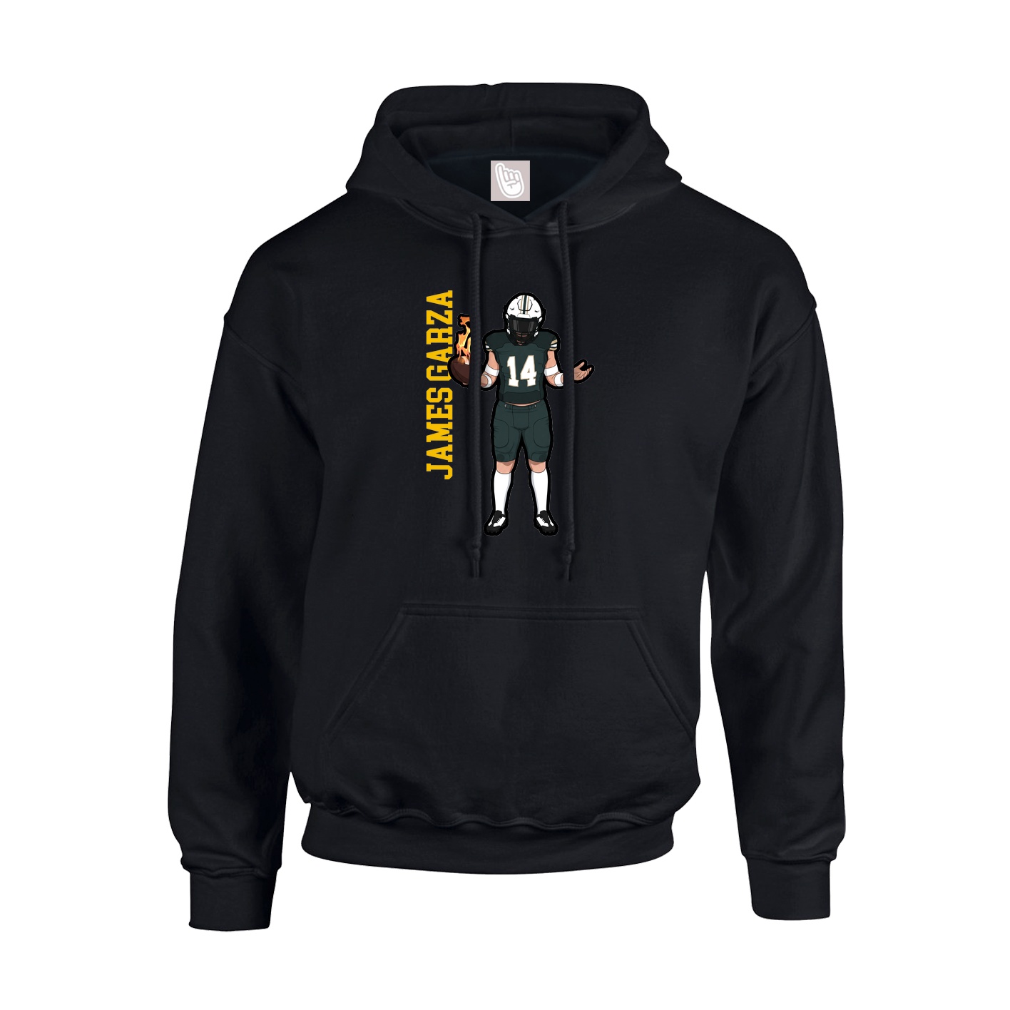 Youth Hoodie — Name Vertical in Black