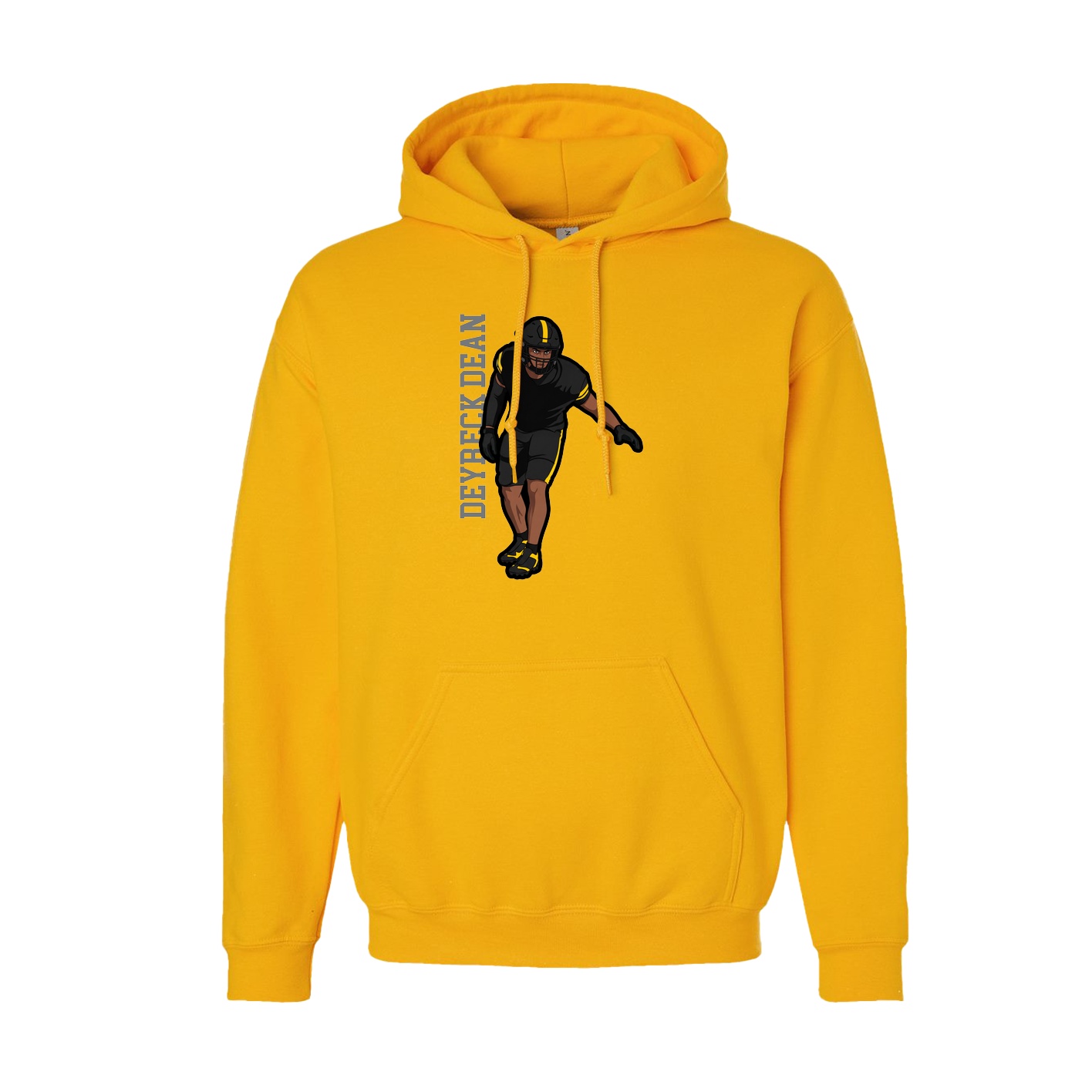 Youth Hoodie — Name Vertical in Gold