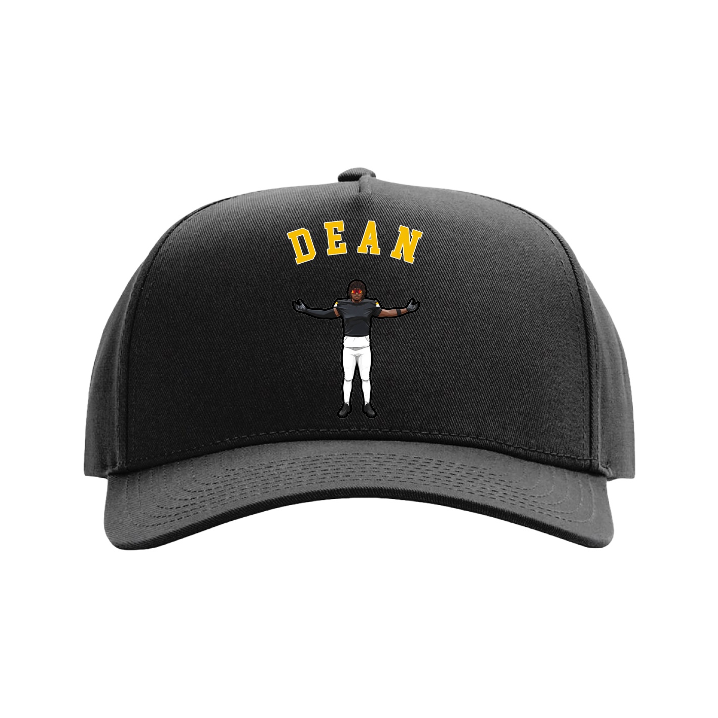 Full Fabric Five-Panel Champ Cap — Shirsey Arch in Black