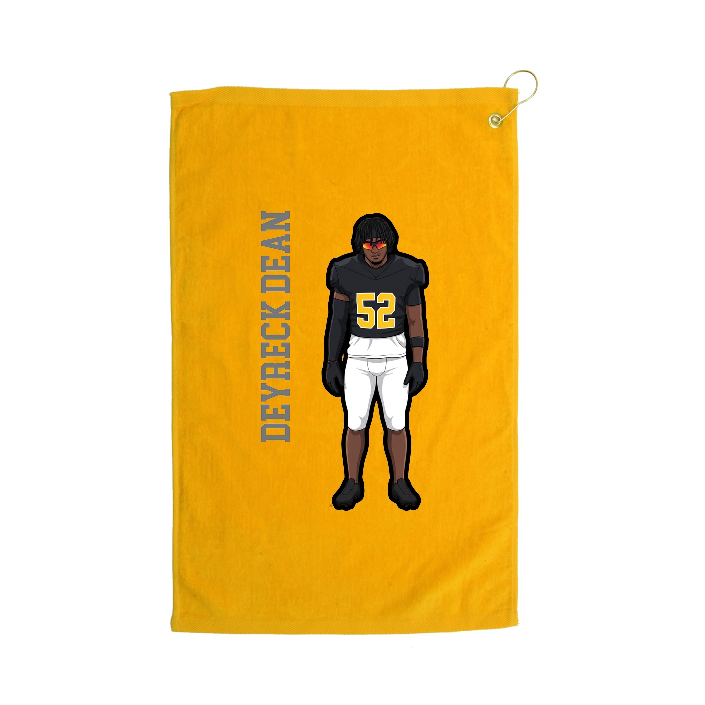 Golf Towel — Name Vertical in Gold