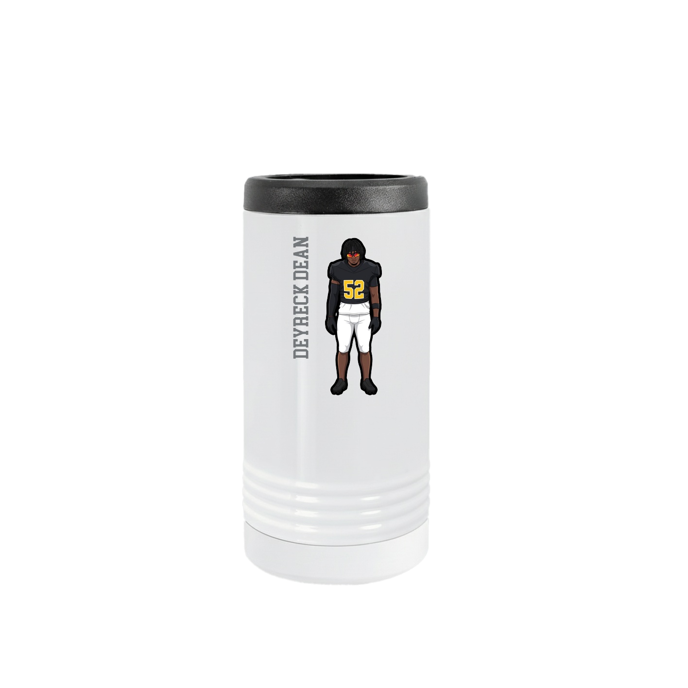 Slim Beverage Holder — Name Vertical in White