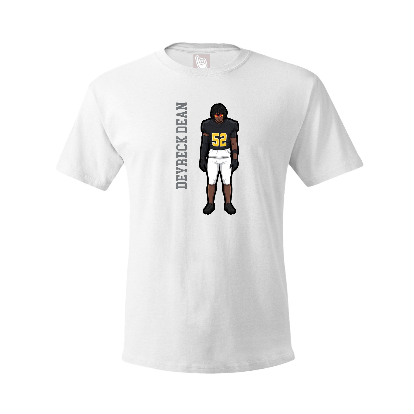 Youth Tee — Name Vertical in White