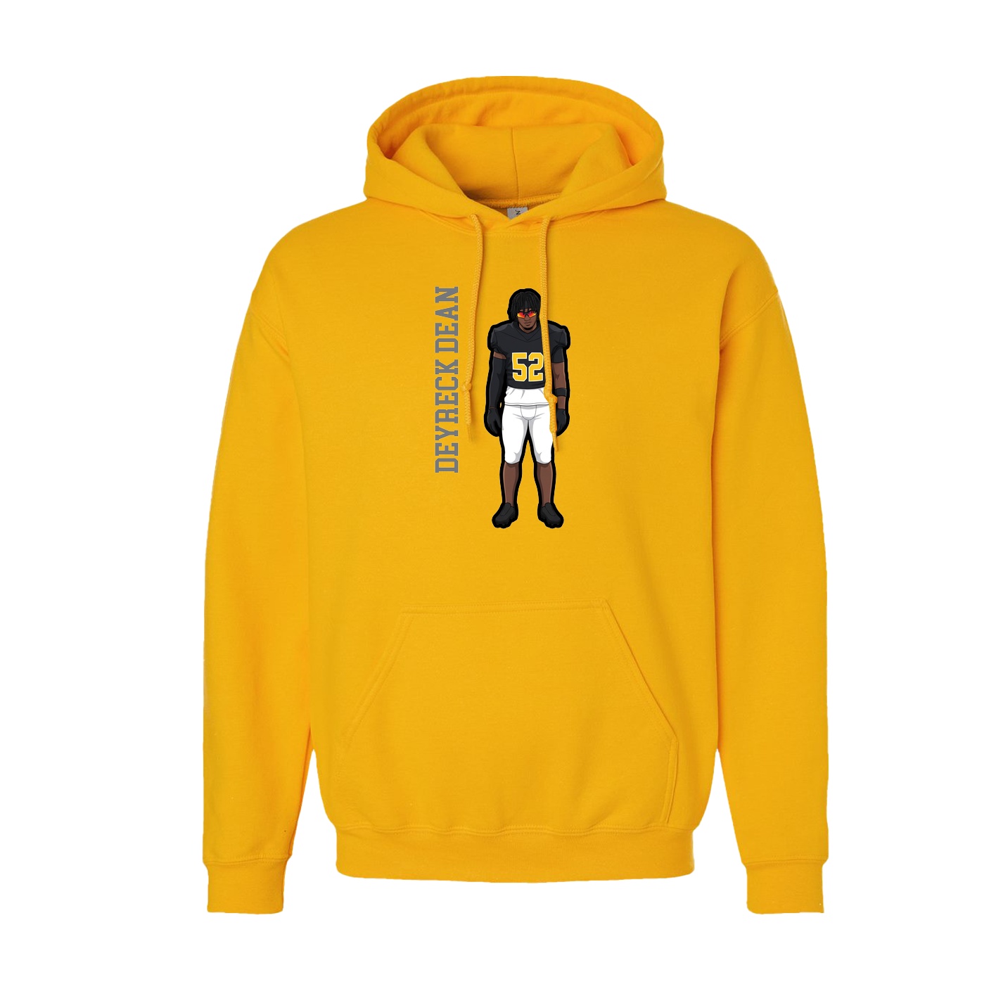 Youth Hoodie — Name Vertical in Gold