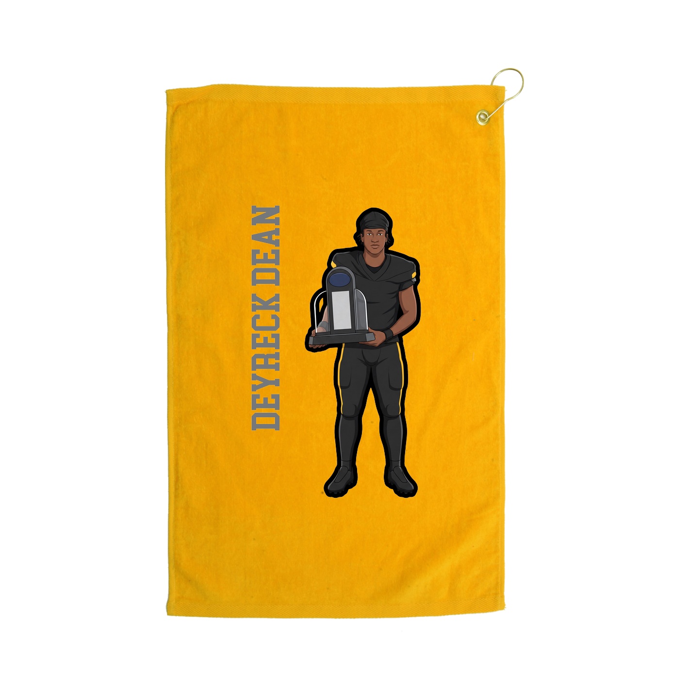 Golf Towel — Name Vertical in Gold