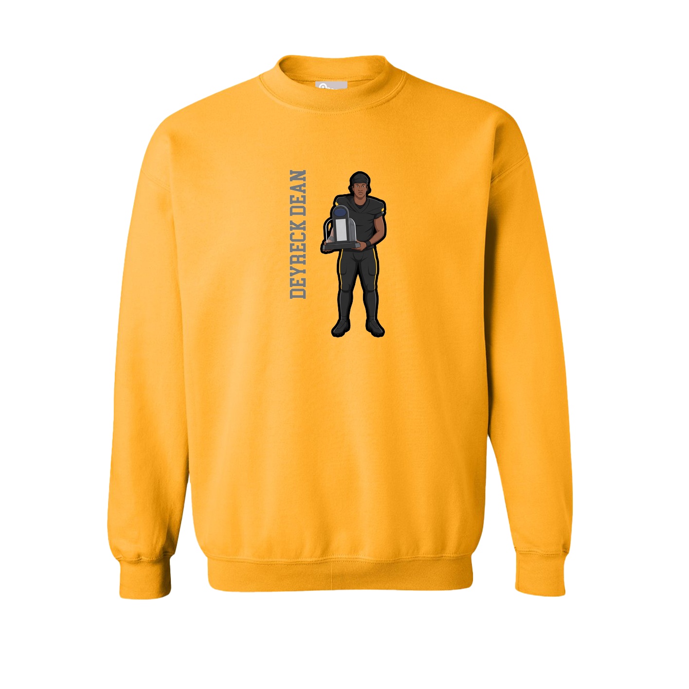 Fleece Crew — Name Vertical in Gold