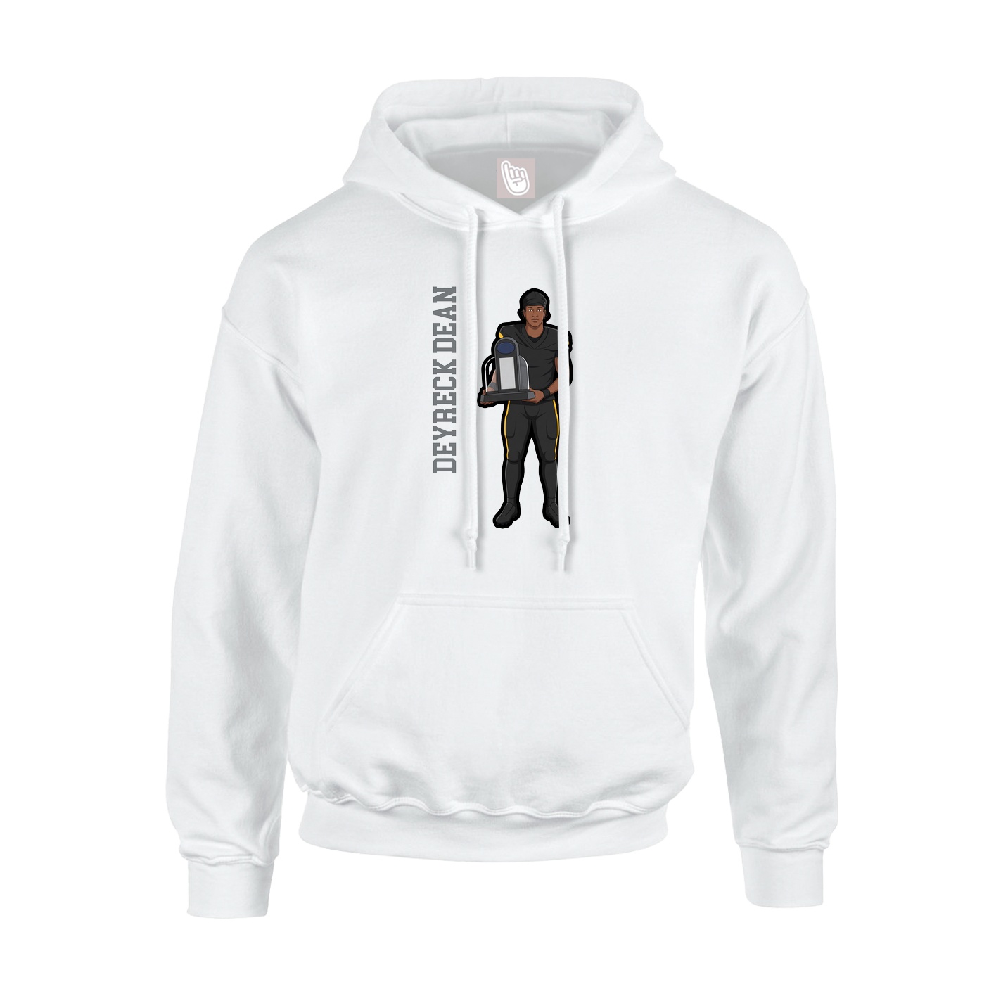 Youth Hoodie — Name Vertical in White