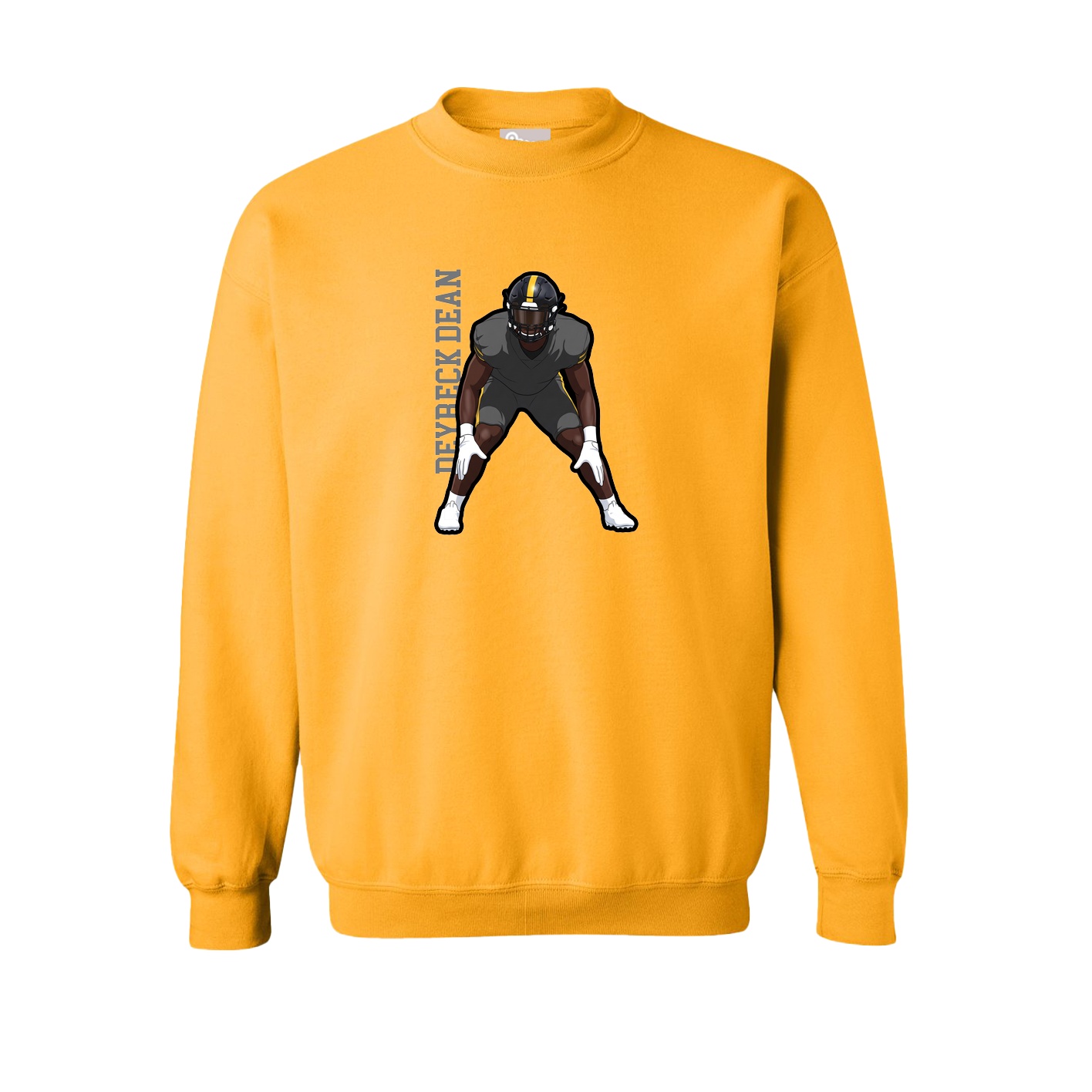 Fleece Crew — Name Vertical in Gold