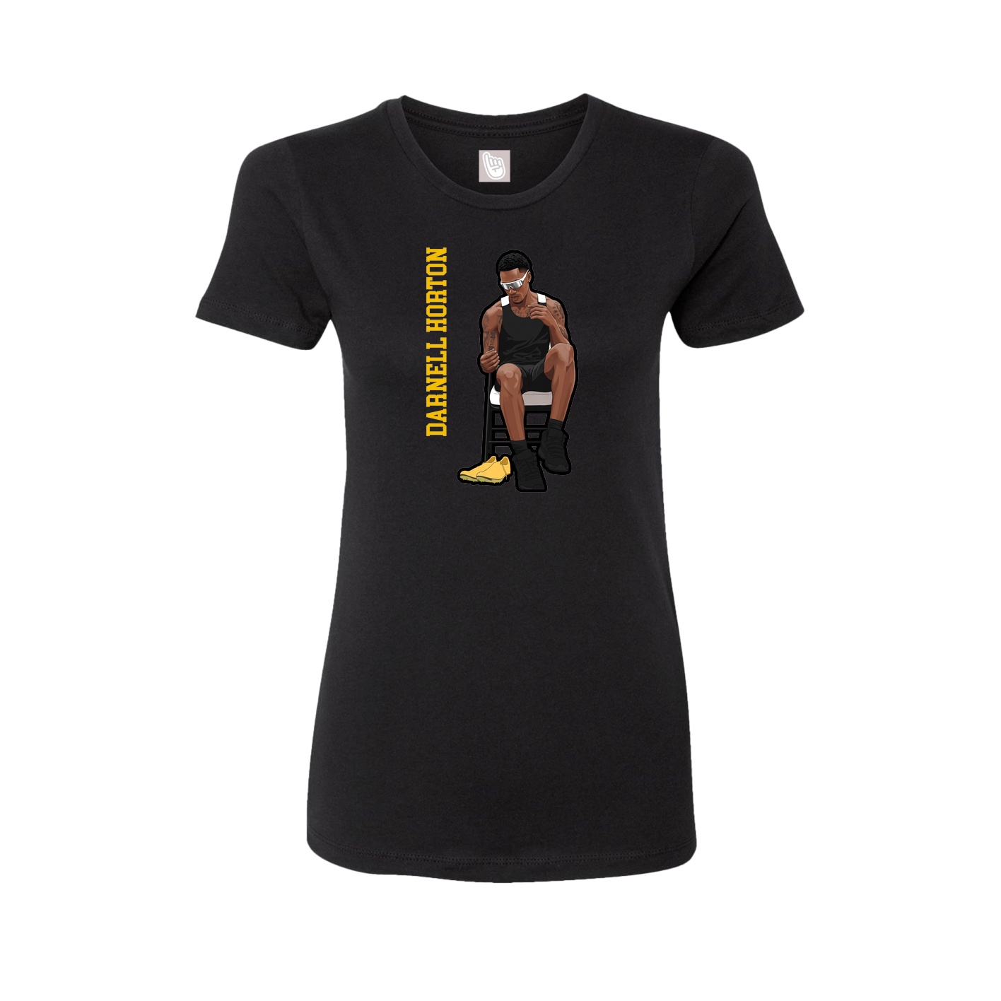 Fitted Women's Tee — Name Vertical in Black