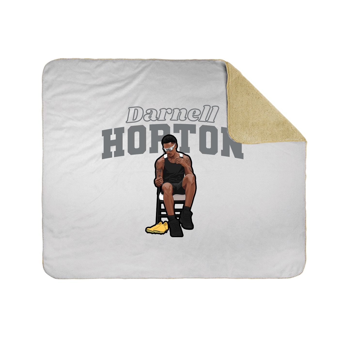 Throw Blanket — Name Arch in White