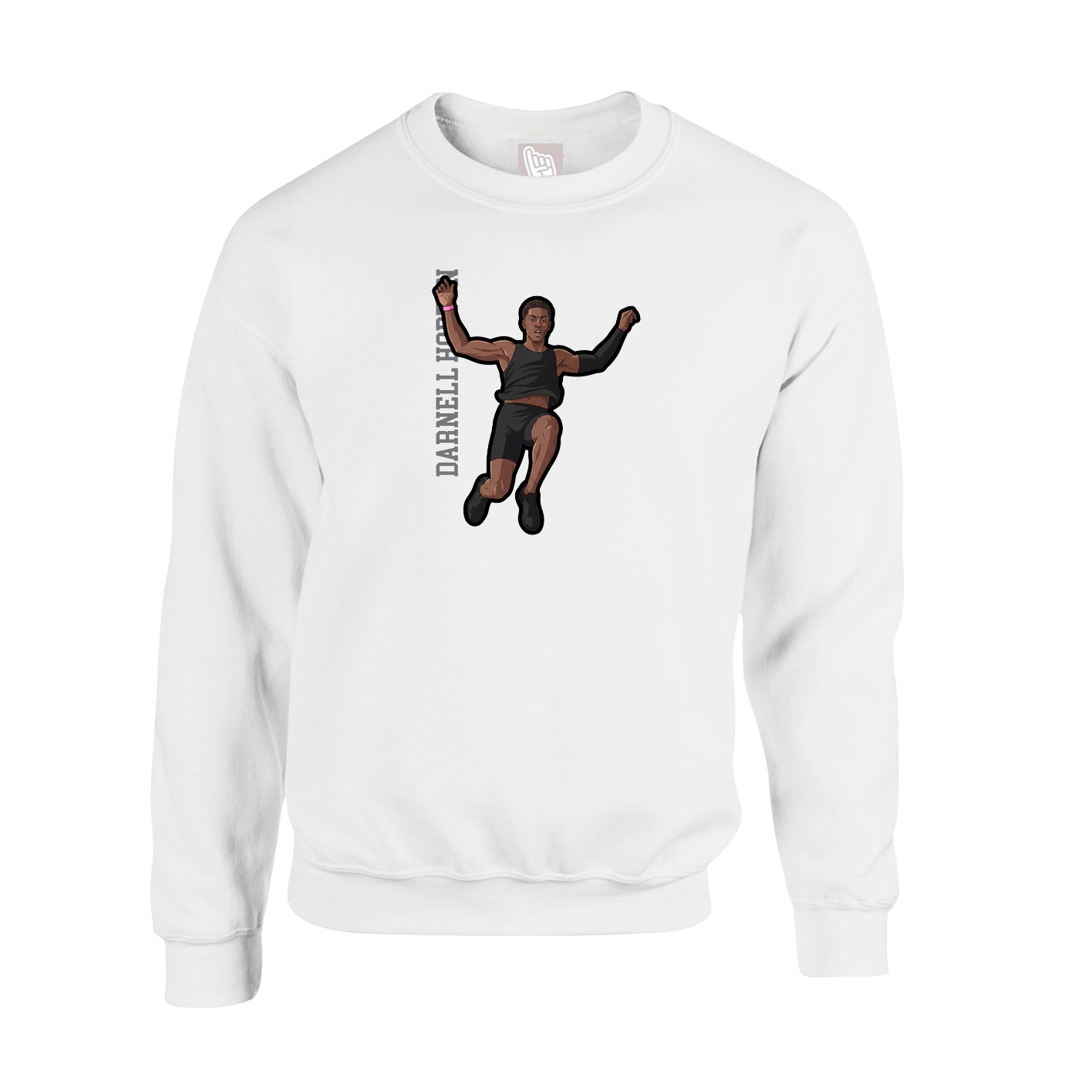Fleece Crew — Name Vertical in White