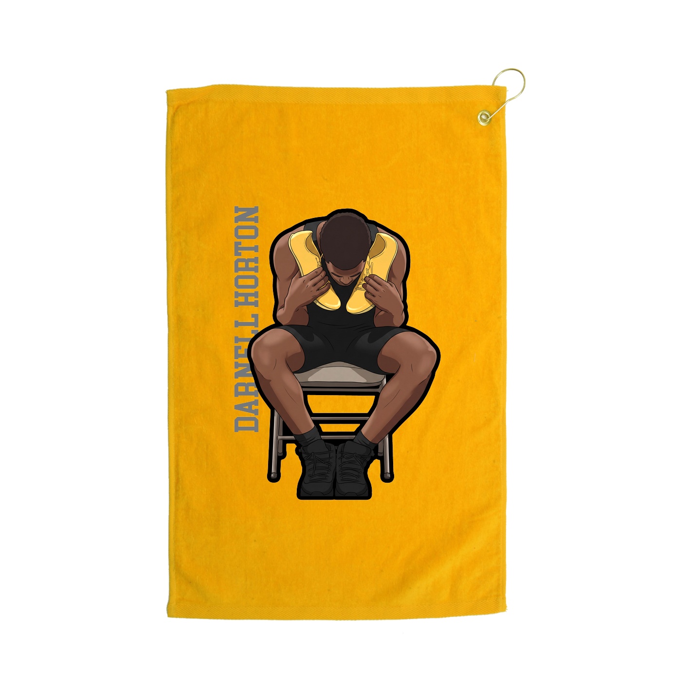 Golf Towel — Name Vertical in Gold