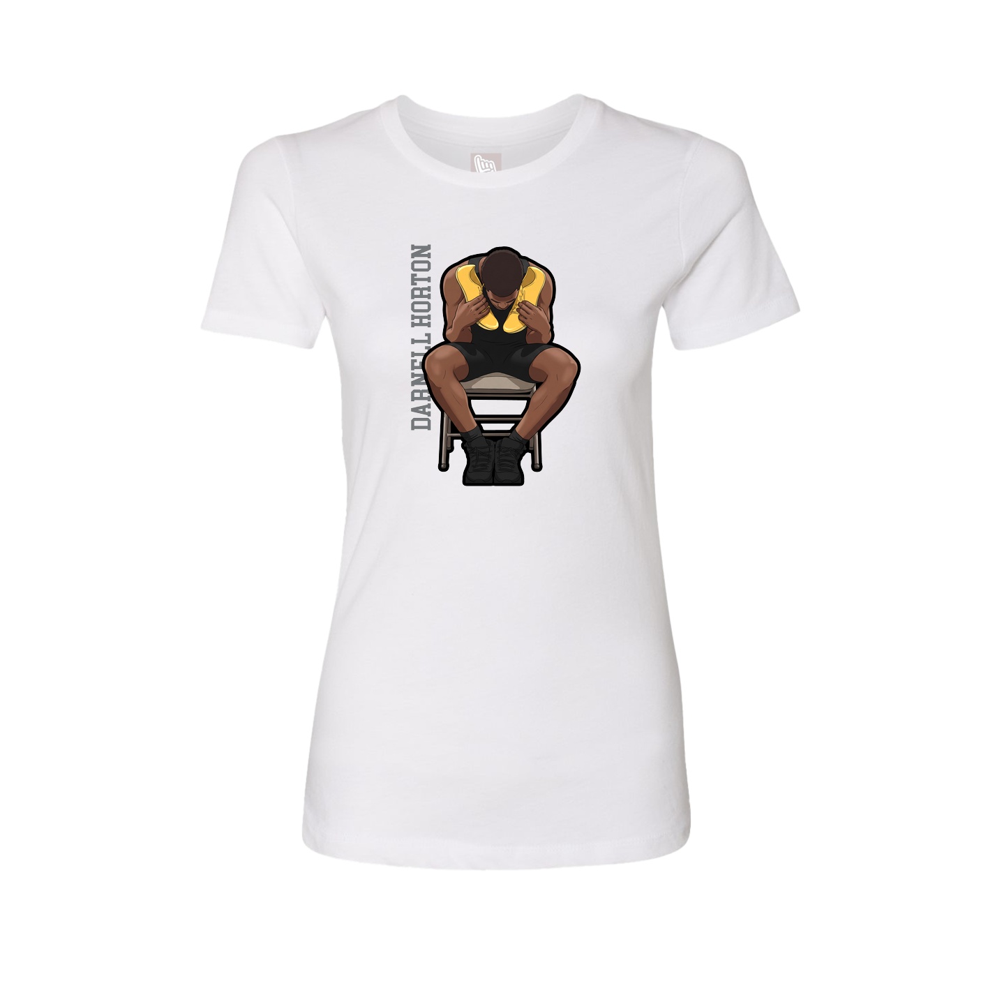 Fitted Women's Tee — Name Vertical in White