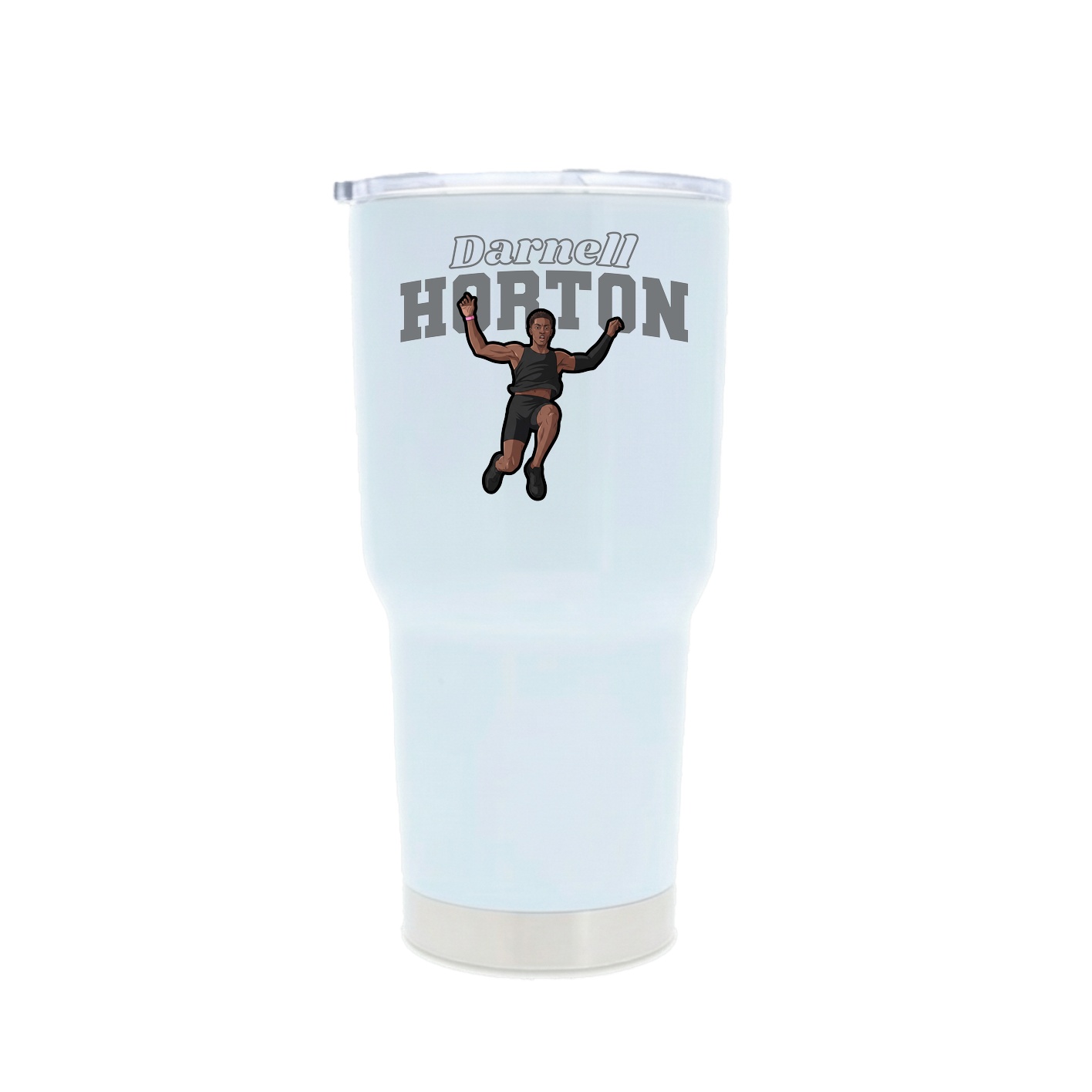 30oz Stainless Steel Tumbler — Name Arch in White