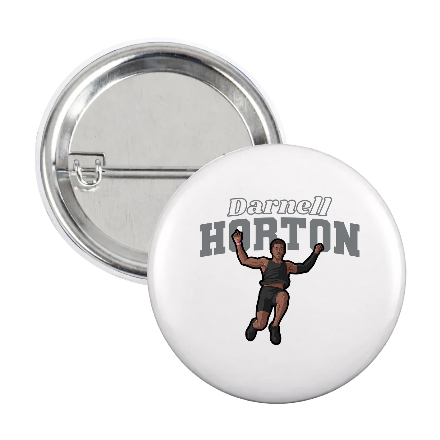 Game Day Button — Name Arch in White
