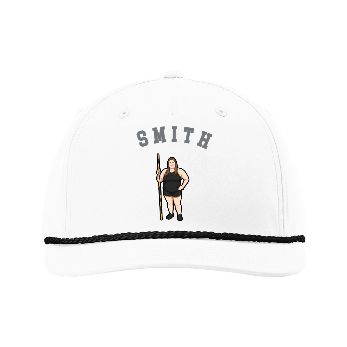 Five-Panel Classic Rope Cap — Shirsey Arch in White