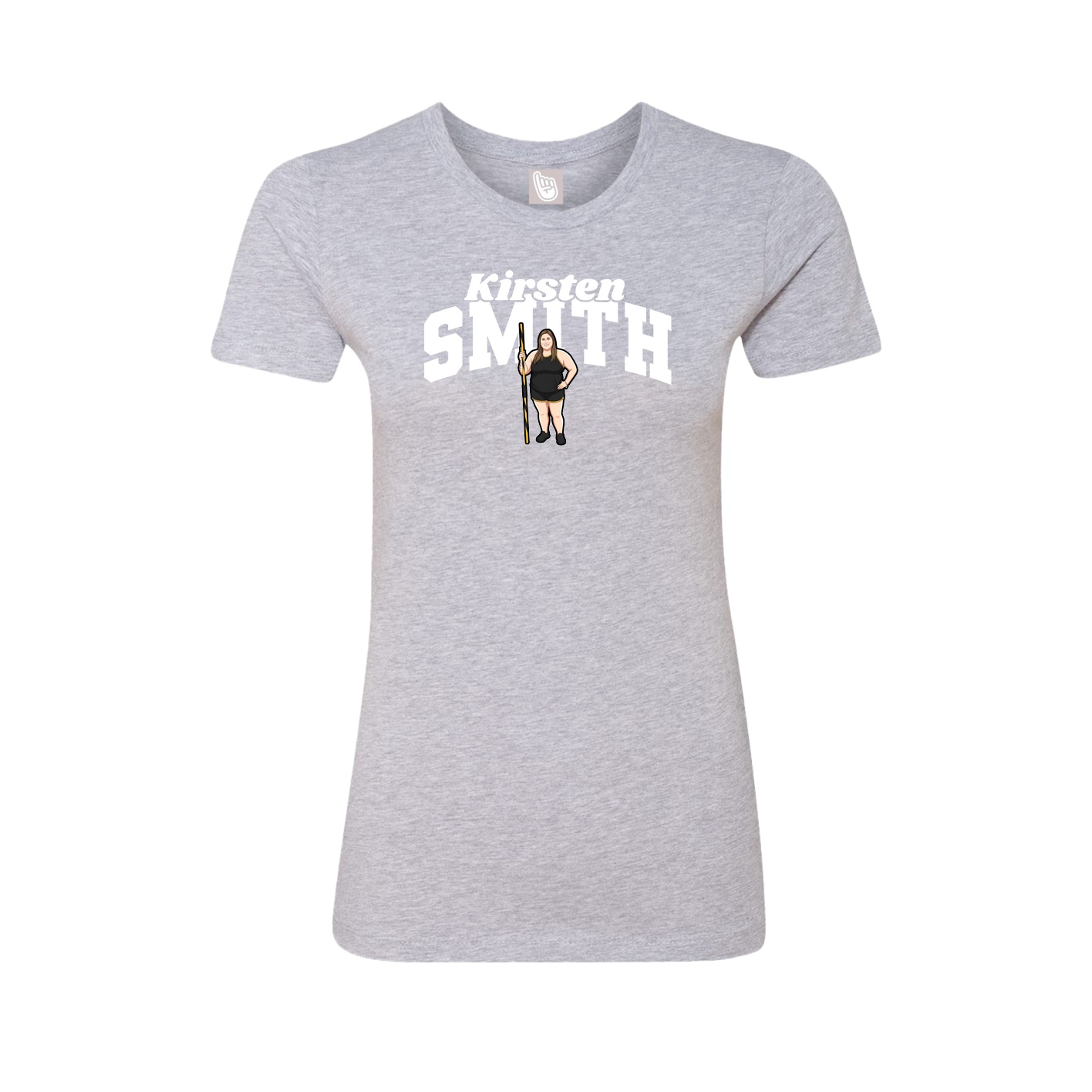 Fitted Women's Tee — Signature Arch in Grey