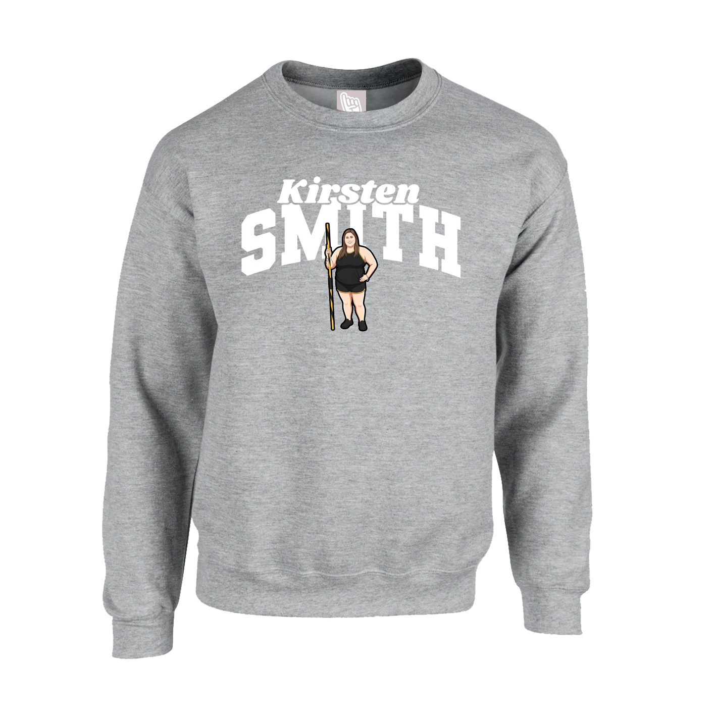 Fleece Crew — Signature Arch in Grey