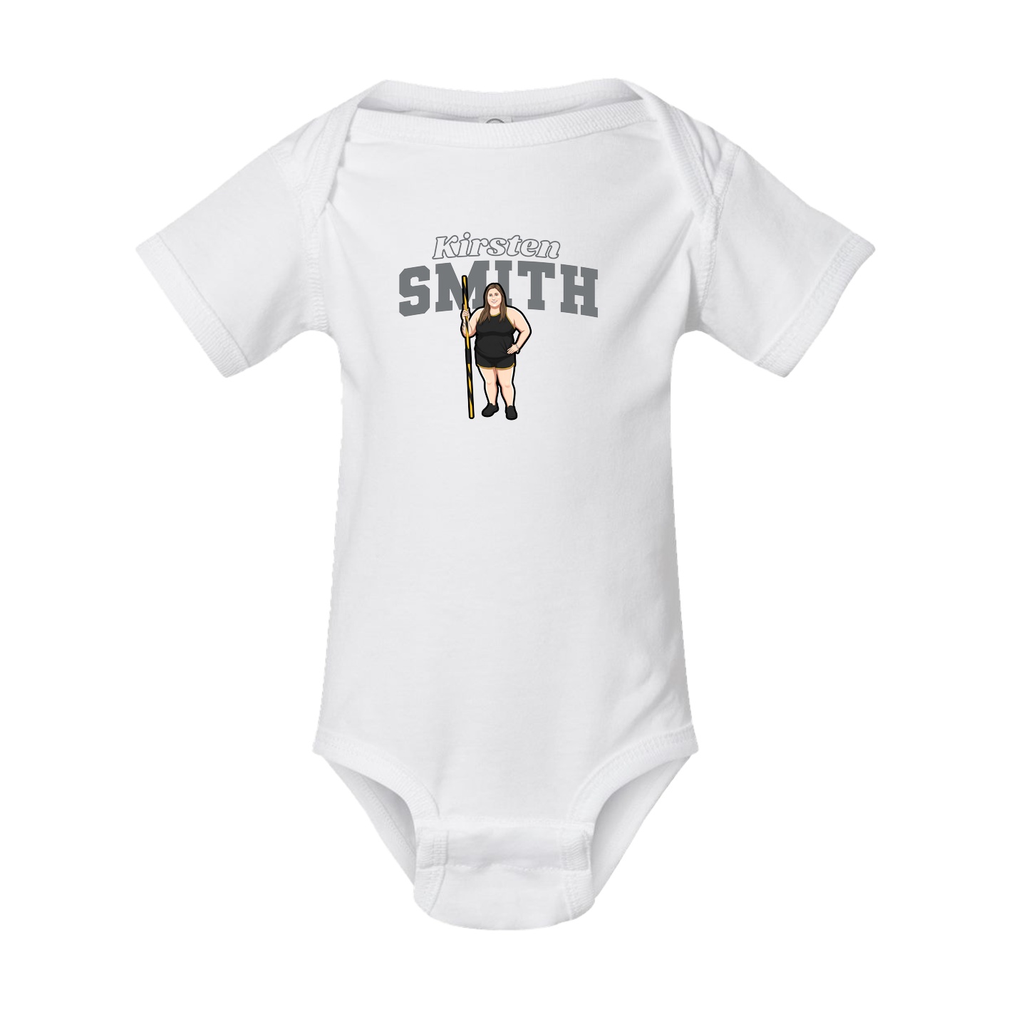 Baby Onesie — Name Arch in White