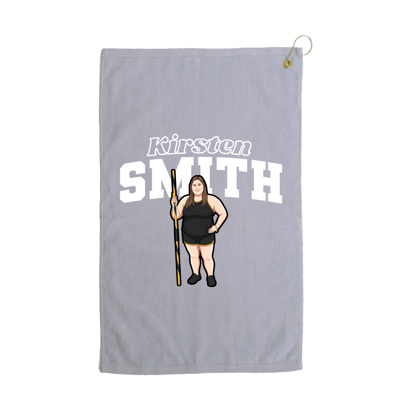 Golf Towel — Name Arch in Grey