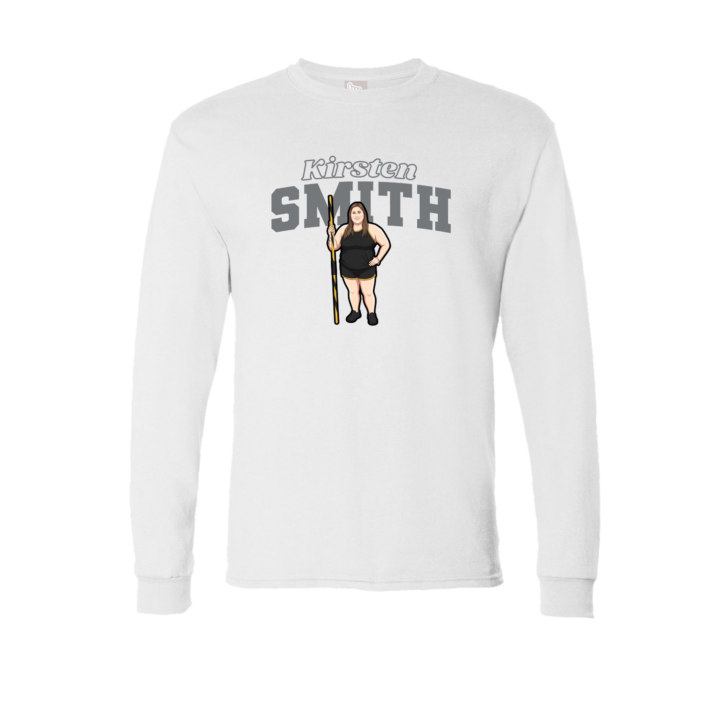 Long Sleeve Tee — Name Arch in White