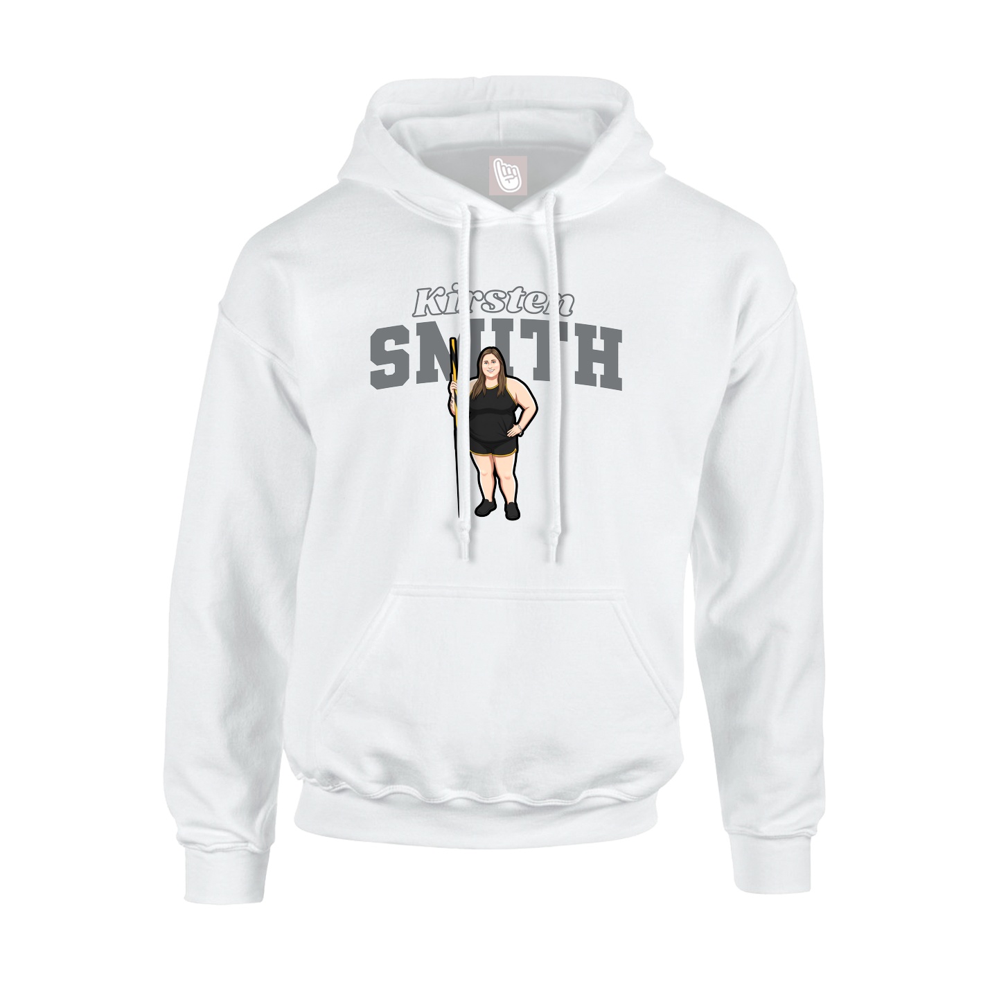 Hoodie — Name Arch in White