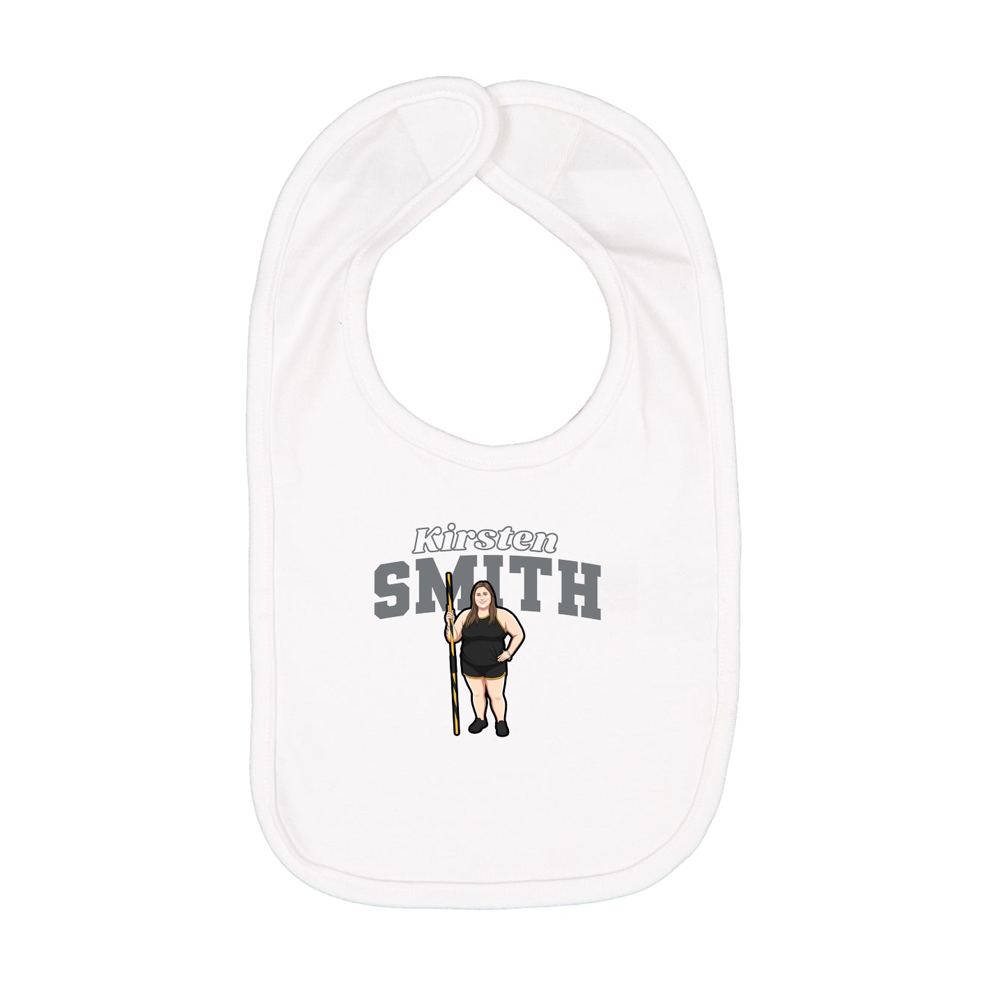 Infant Bib — Name Arch in White