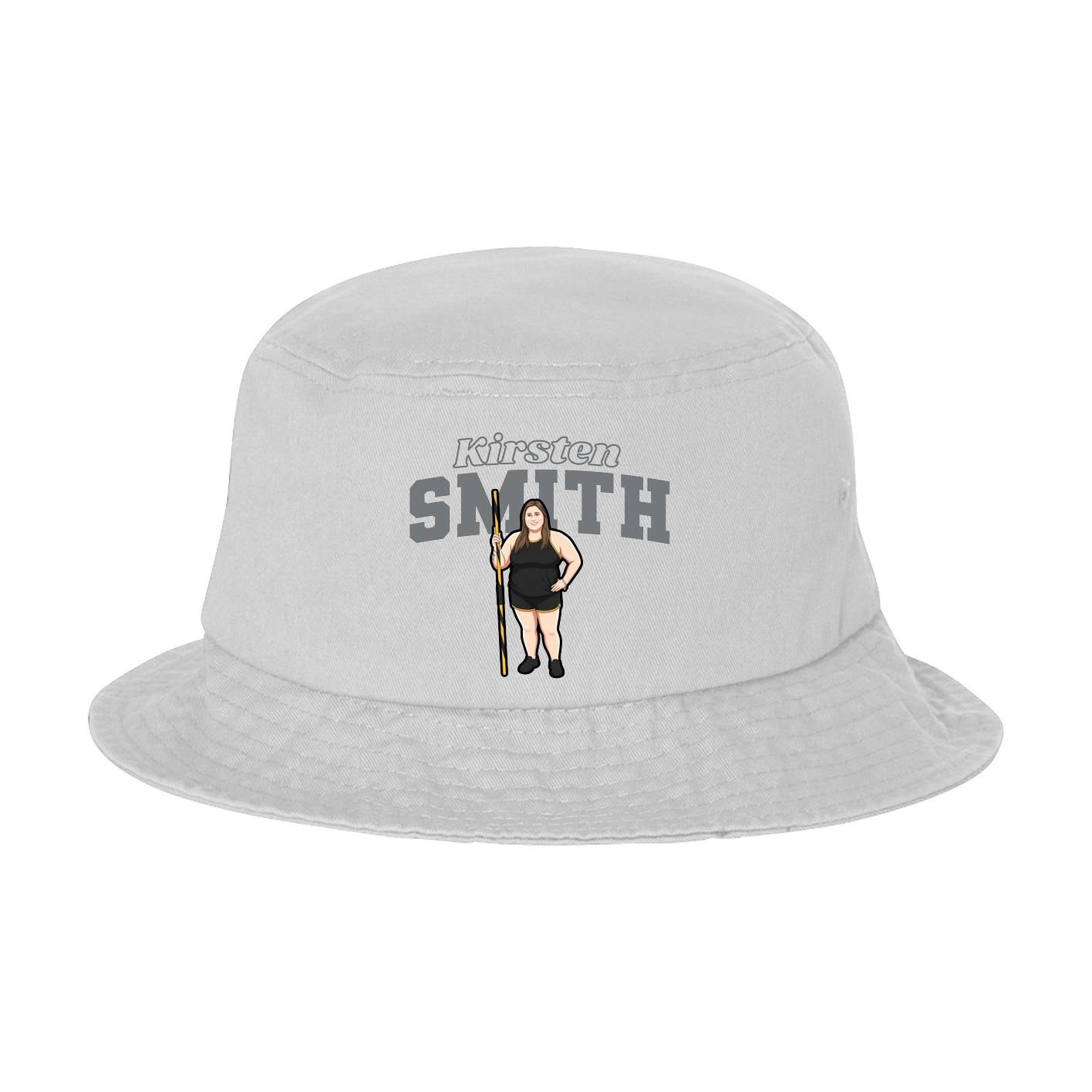 Bucket Cap — Name Arch in White