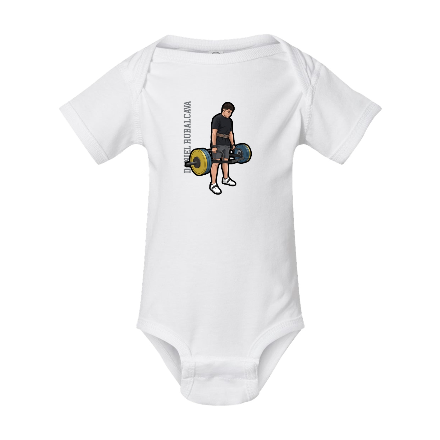 Baby Onesie — Name Vertical in White