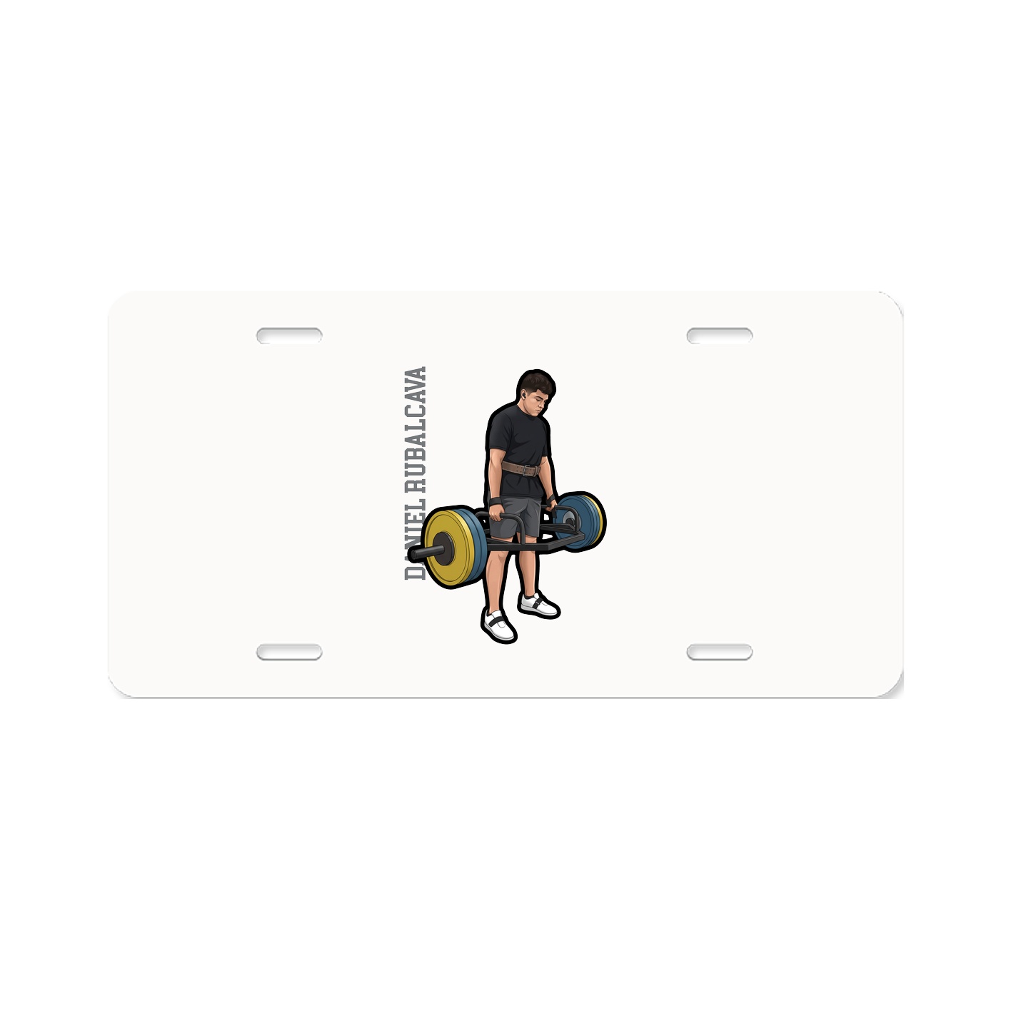 License Plate — Name Vertical in Classic